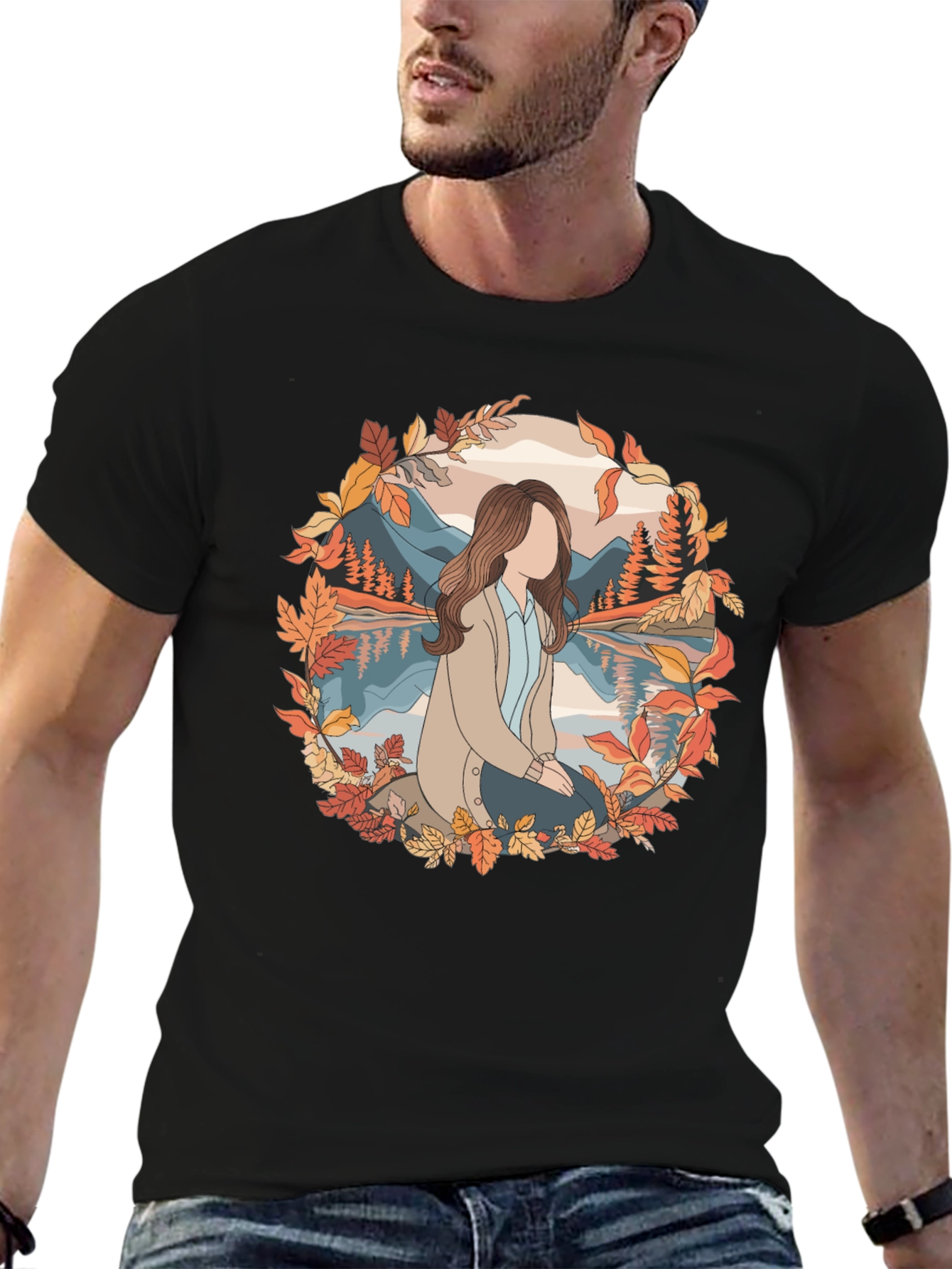 Autumn Serenity T-Shirt - Nature Inspired Graphic Tee