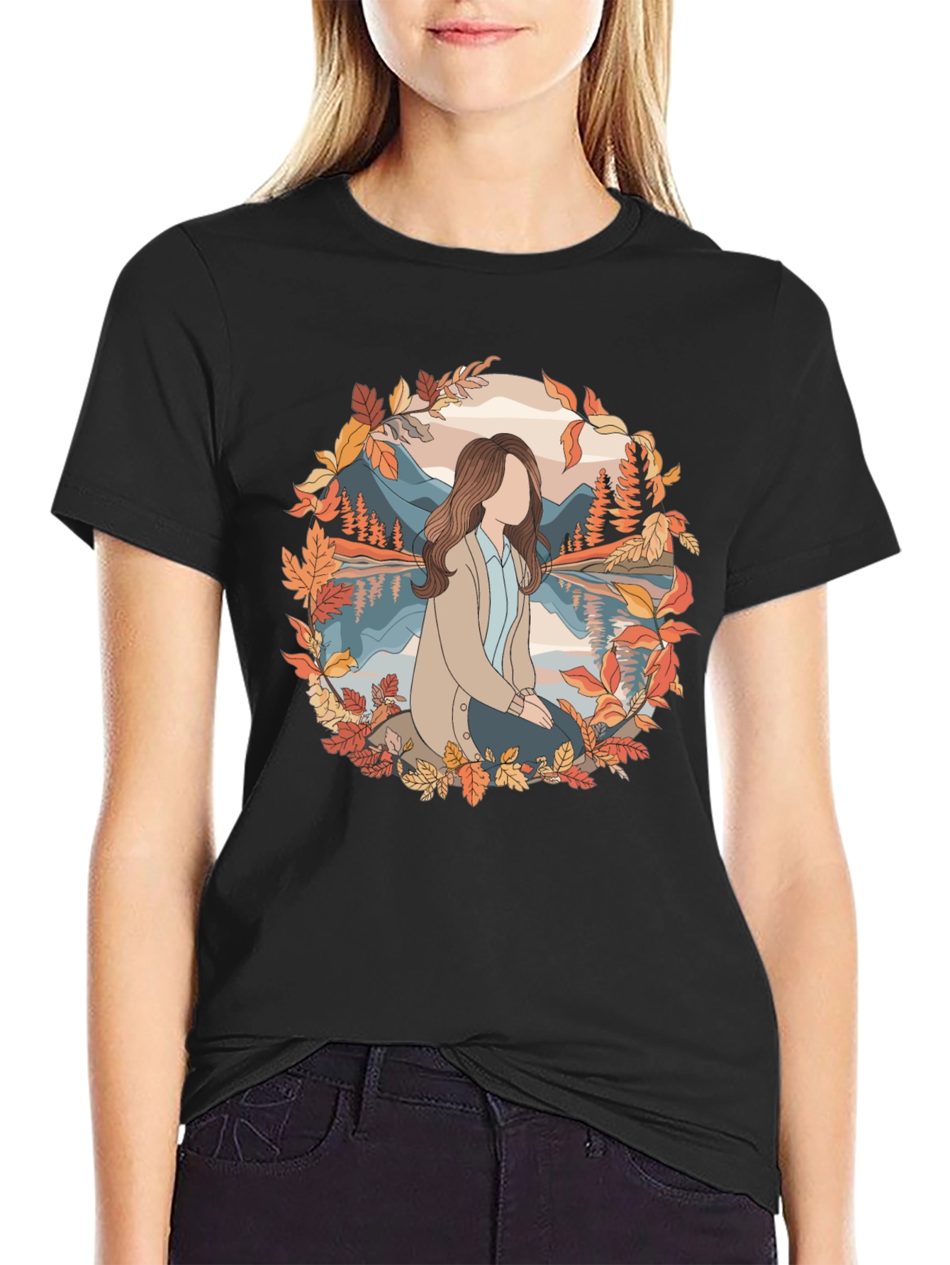Autumn Serenity T-Shirt - Nature Inspired Graphic Tee