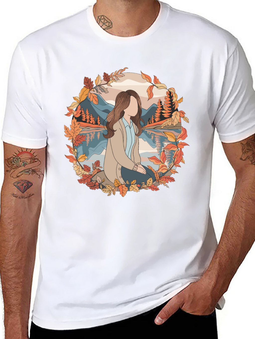 Autumn Serenity T-Shirt - Nature Inspired Graphic Tee