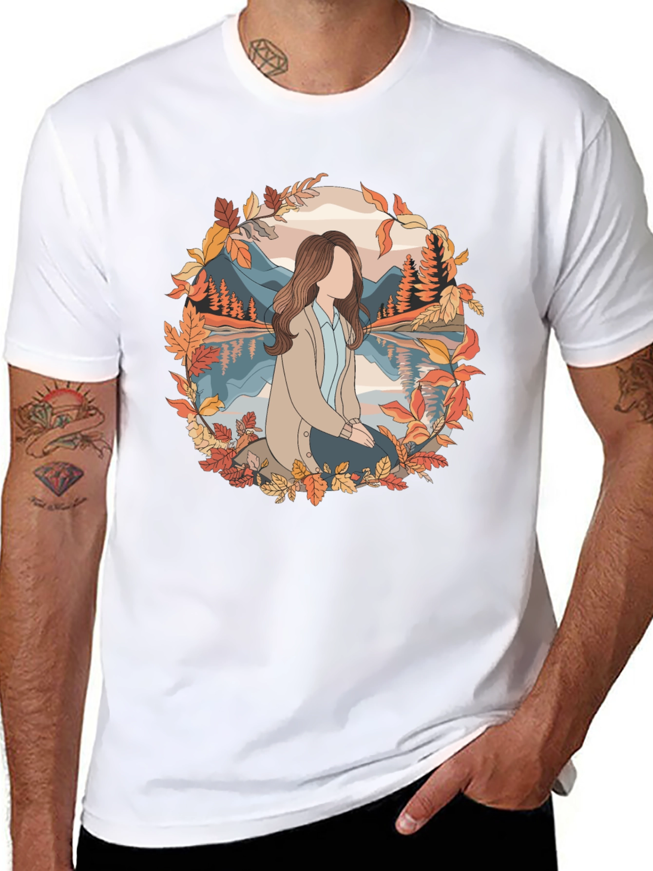 Autumn Serenity T-Shirt - Nature Inspired Graphic Tee