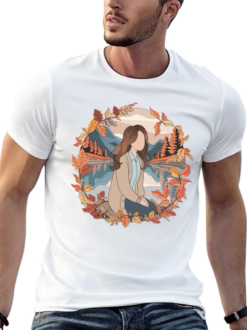 Autumn Serenity T-Shirt - Nature Inspired Graphic Tee