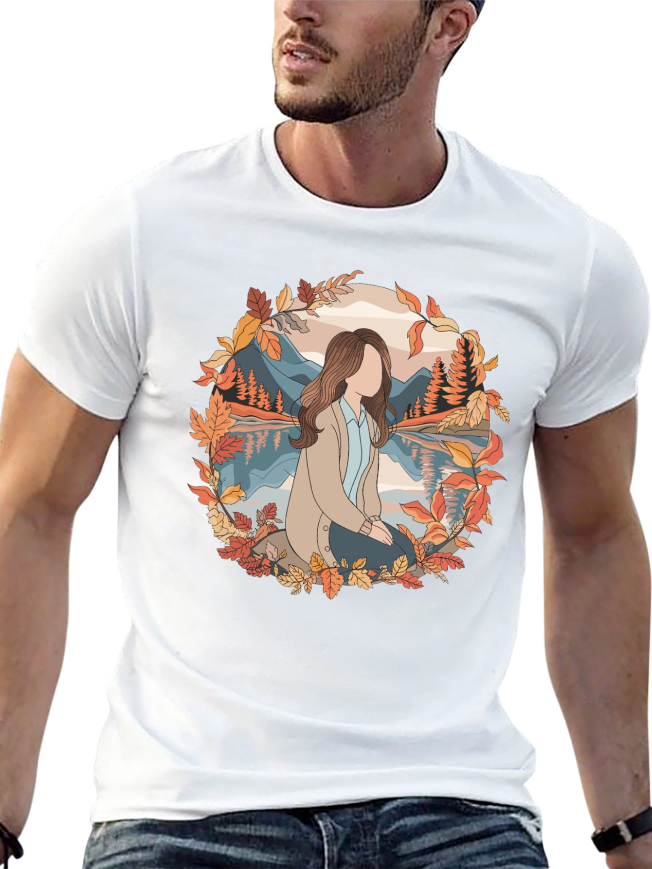 Autumn Serenity T-Shirt - Nature Inspired Graphic Tee