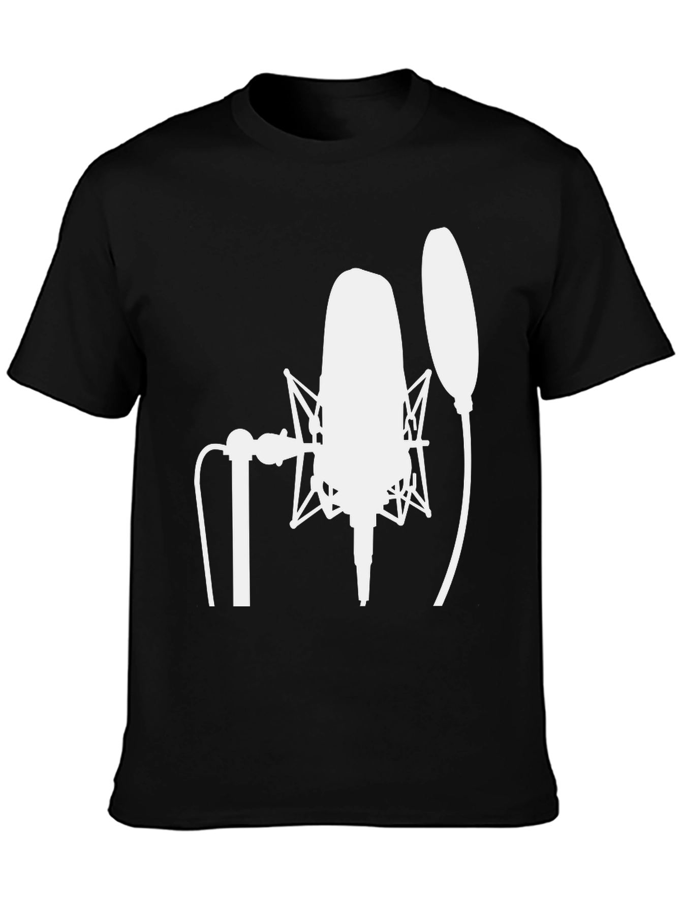 Studio Microphone Graphic Tee - Musicians Black T-Shirt
