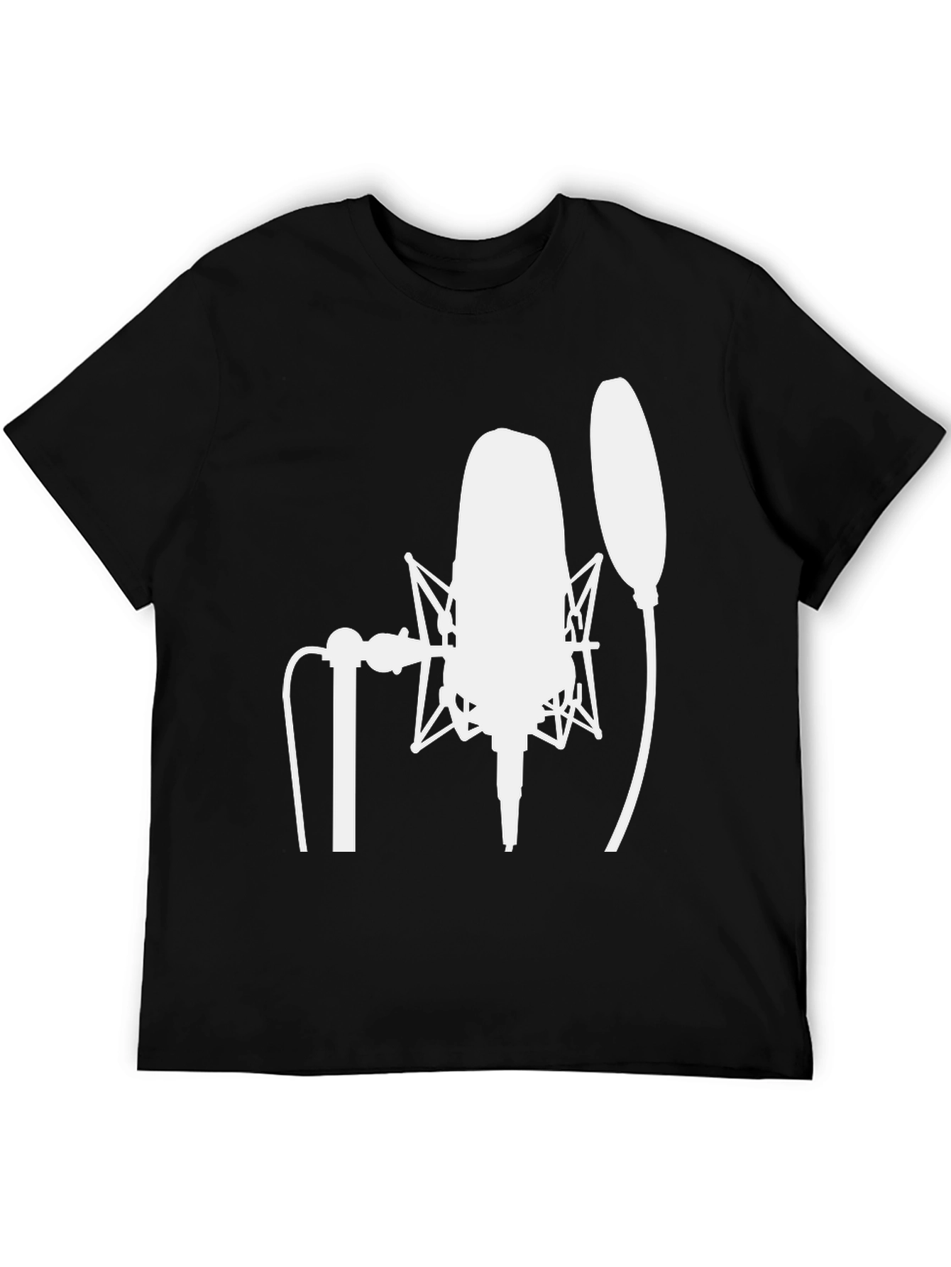 Studio Microphone Graphic Tee - Musicians Black T-Shirt