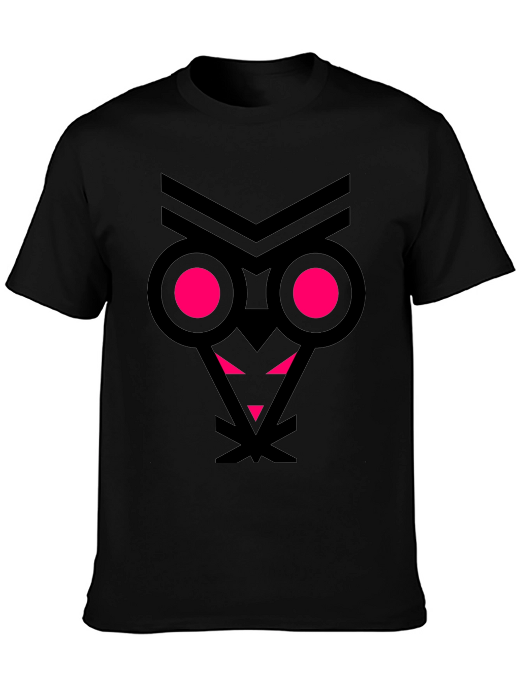 Abstract Owl Graphic Tee - Black