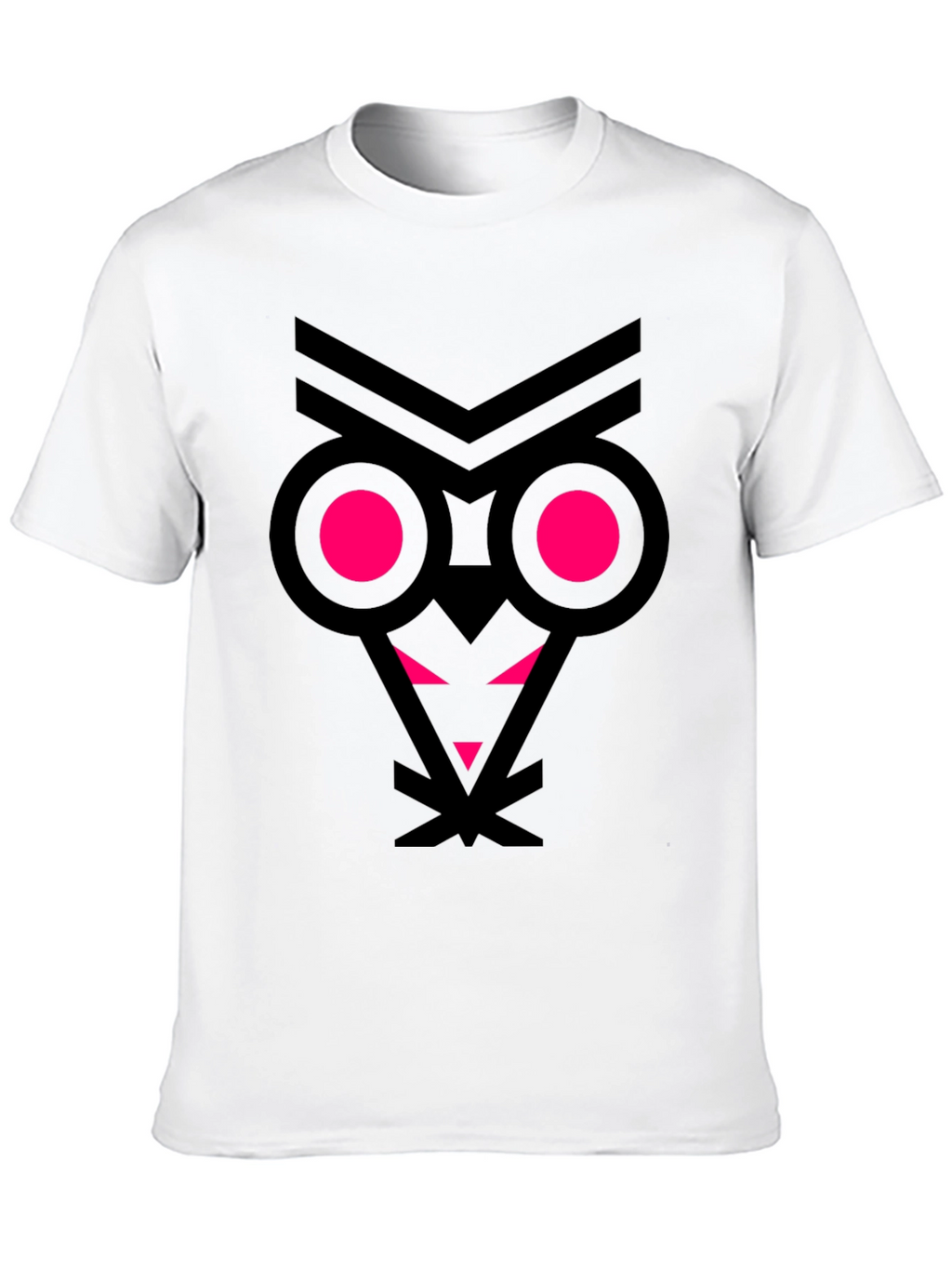 Abstract Owl Graphic Tee - Black