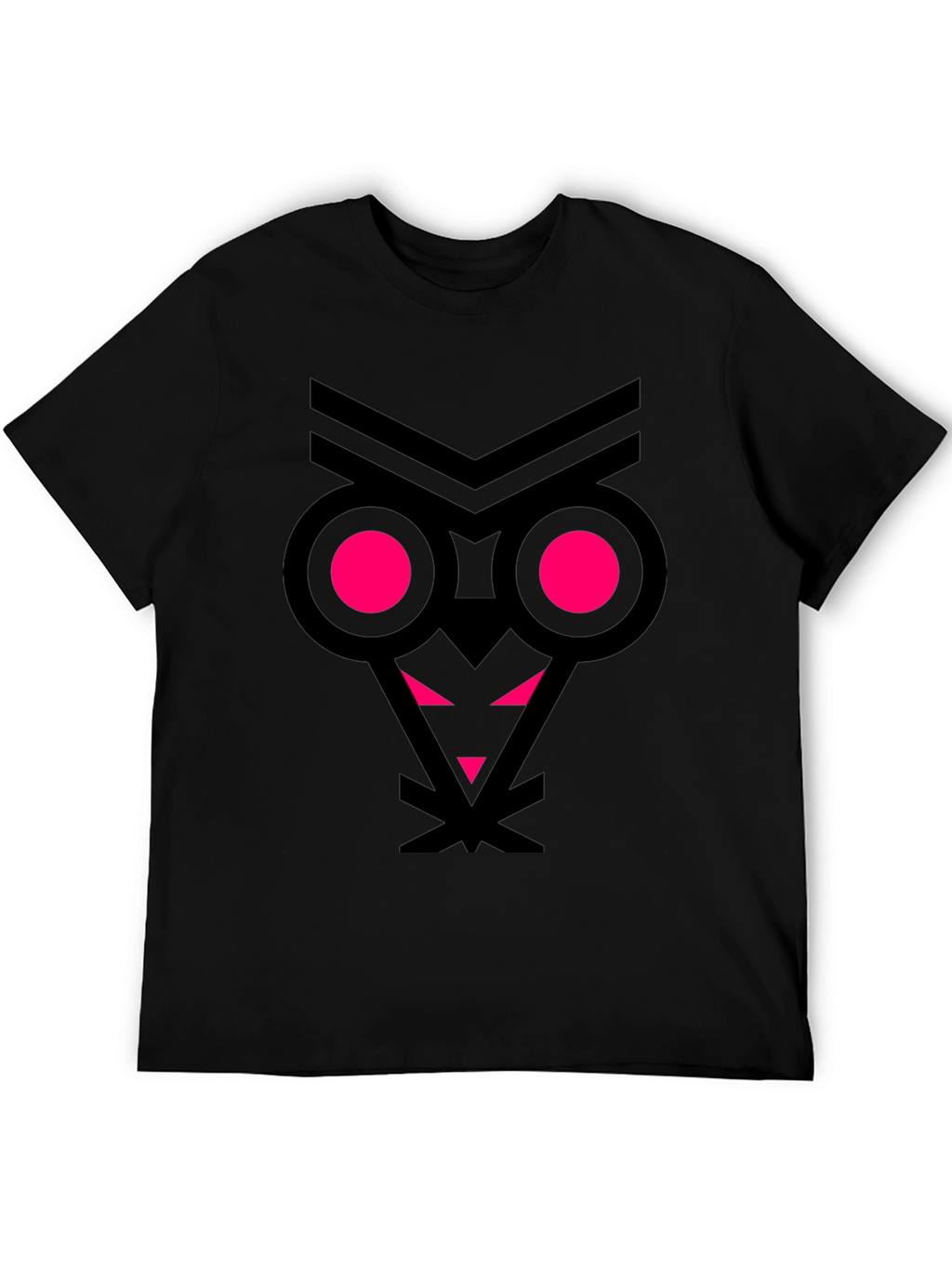Abstract Owl Graphic Tee - Black