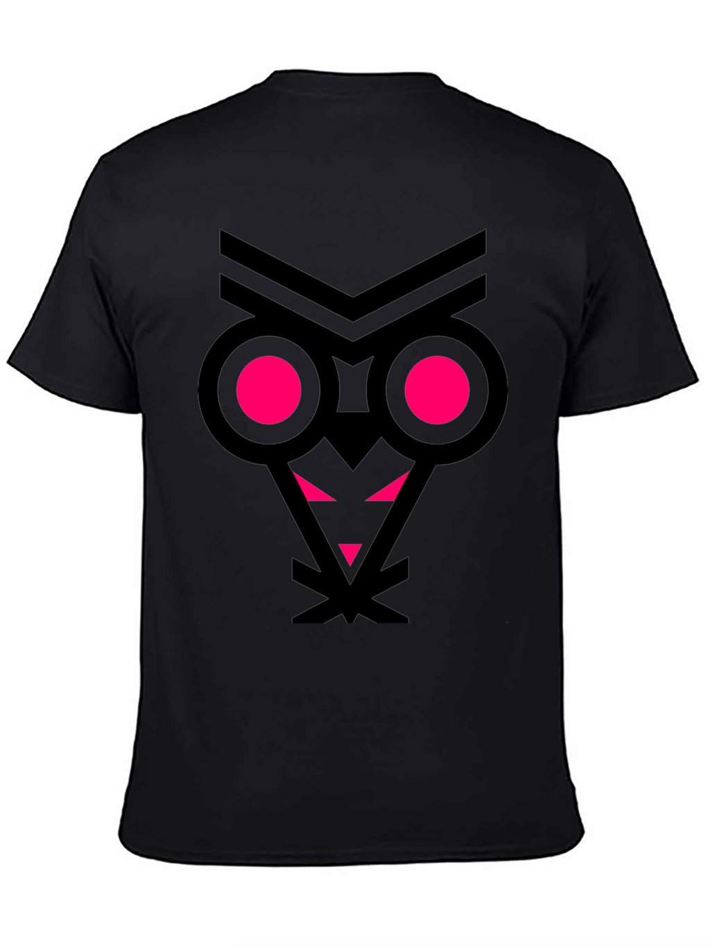 Abstract Owl Graphic Tee - Black