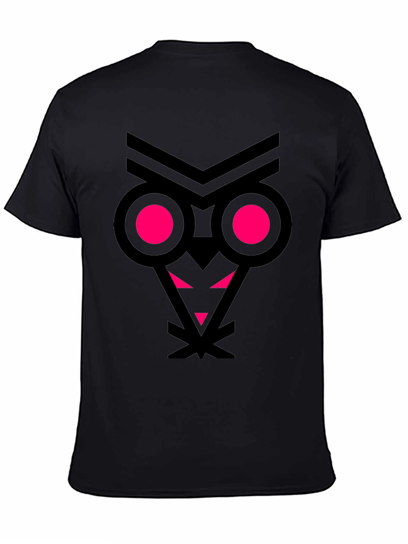Abstract Owl Graphic Tee - Black