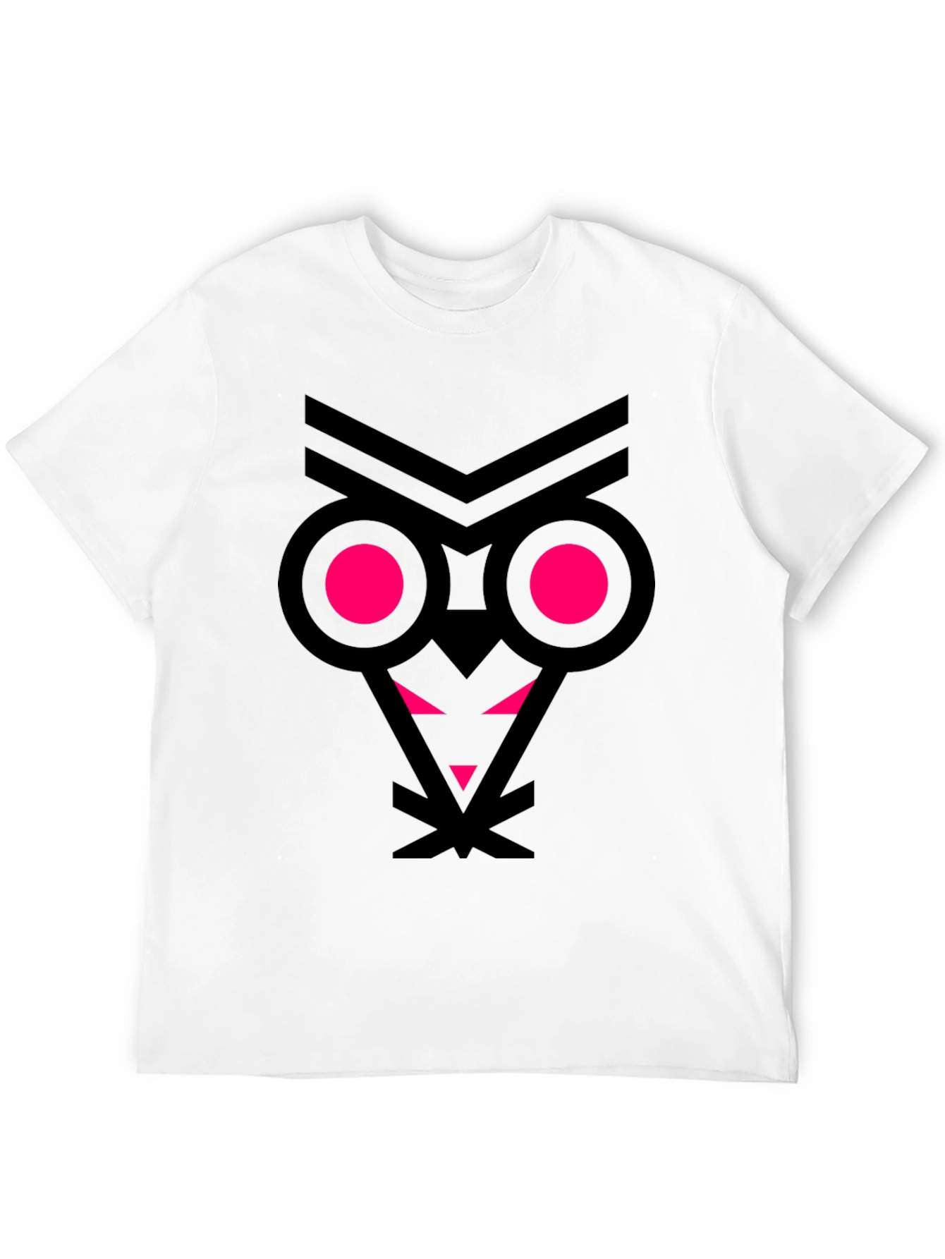 Abstract Owl Graphic Tee - Black