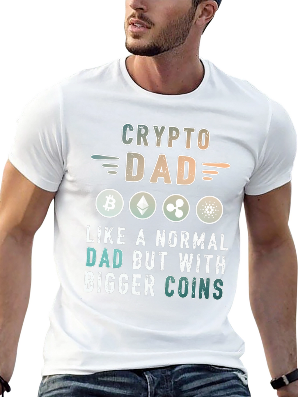 Crypto Dad T-Shirt - Bitcoin Ethereum XRP Design