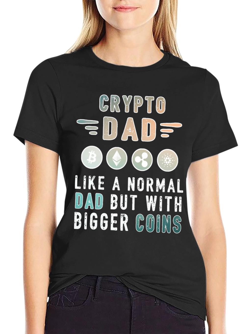 Crypto Dad T-Shirt - Bitcoin Ethereum XRP Design