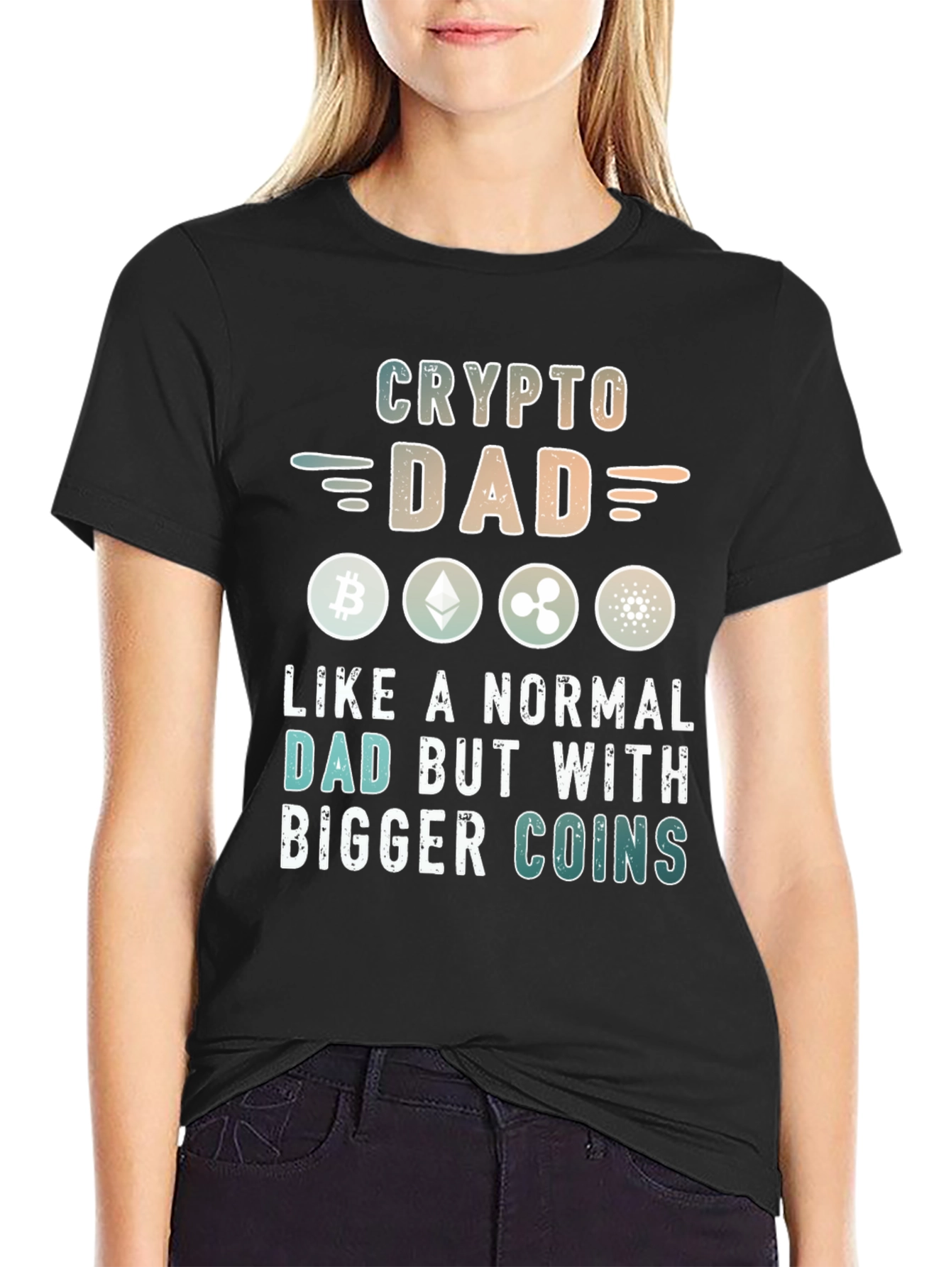 Crypto Dad T-Shirt - Bitcoin Ethereum XRP Design