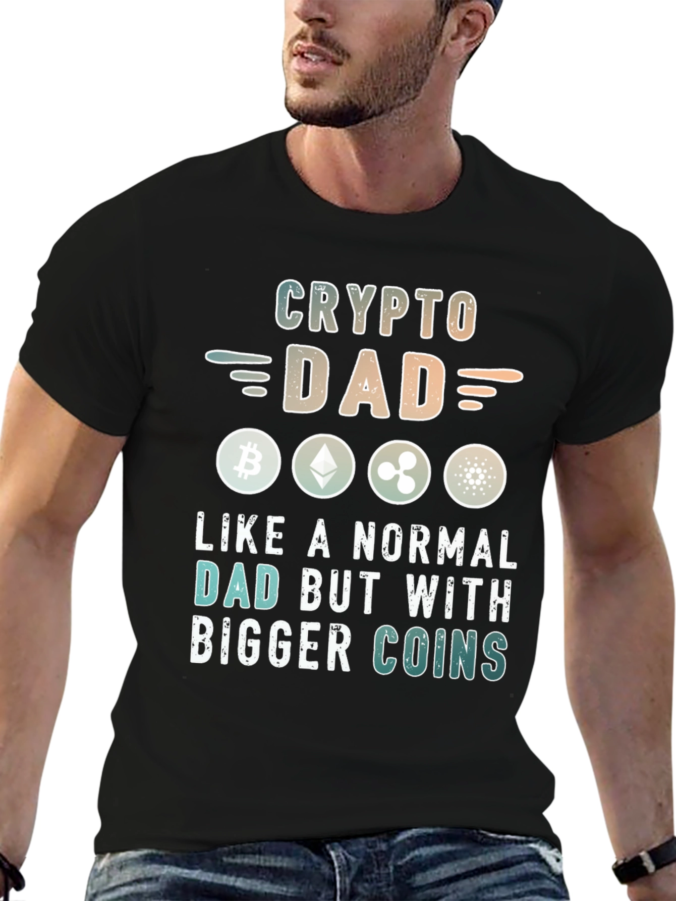 Crypto Dad T-Shirt - Bitcoin Ethereum XRP Design