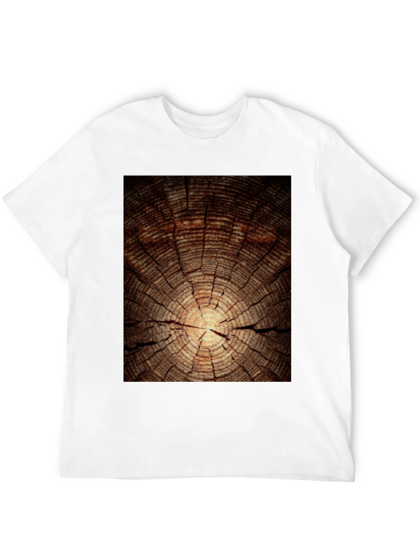 Wood Grain Graphic Tee - Nature Inspired Black T-Shirt