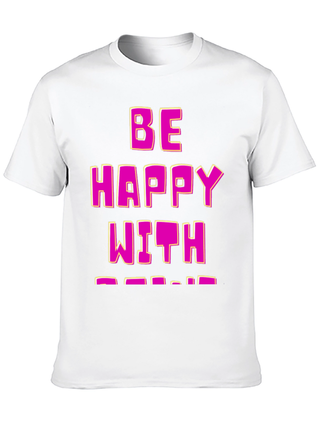 Be Happy T-Shirt - Black Cotton Blend Fun Design