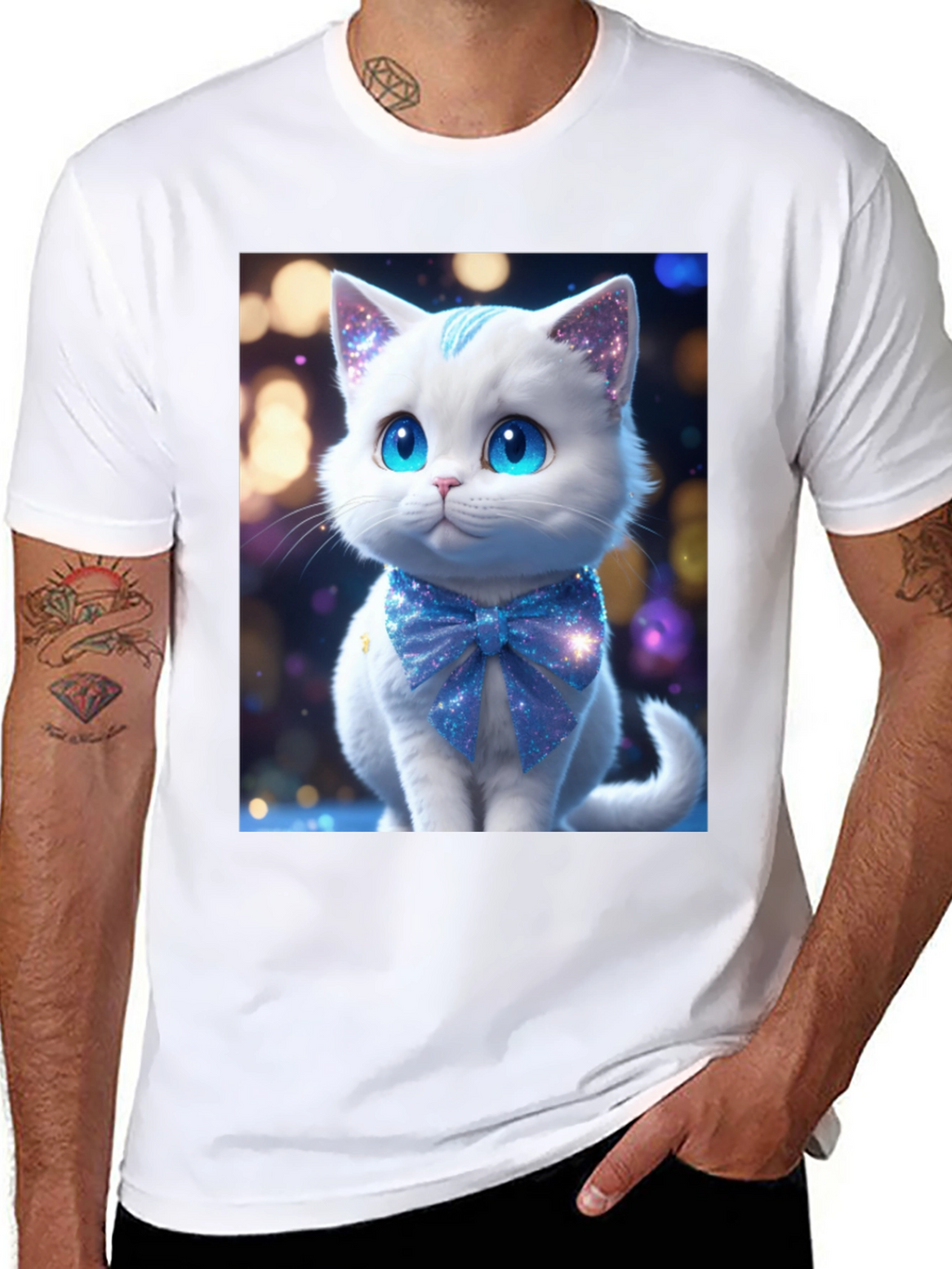 Cute Kitten Graphic Tee - Soft Black Cotton Blend