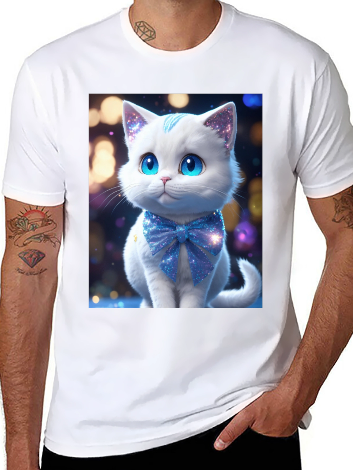 Cute Kitten Graphic Tee - Soft Black Cotton Blend