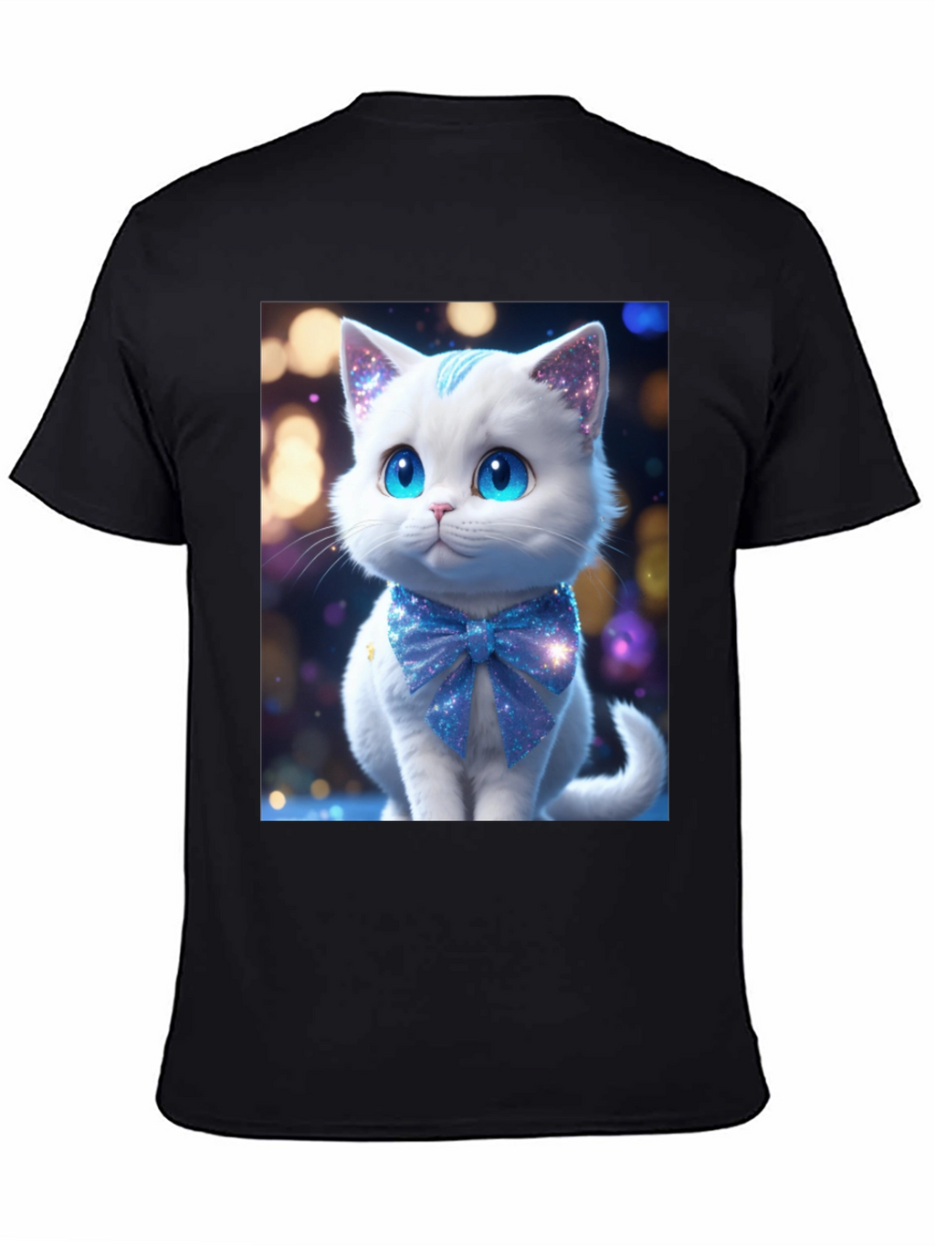 Cute Kitten Graphic Tee - Soft Black Cotton Blend