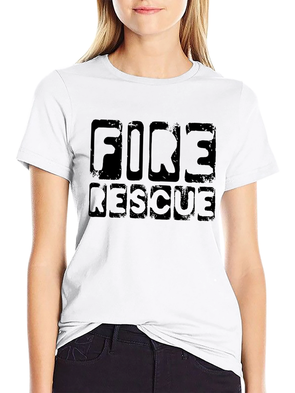Fire Rescue T-Shirt - Black Graphic Tee