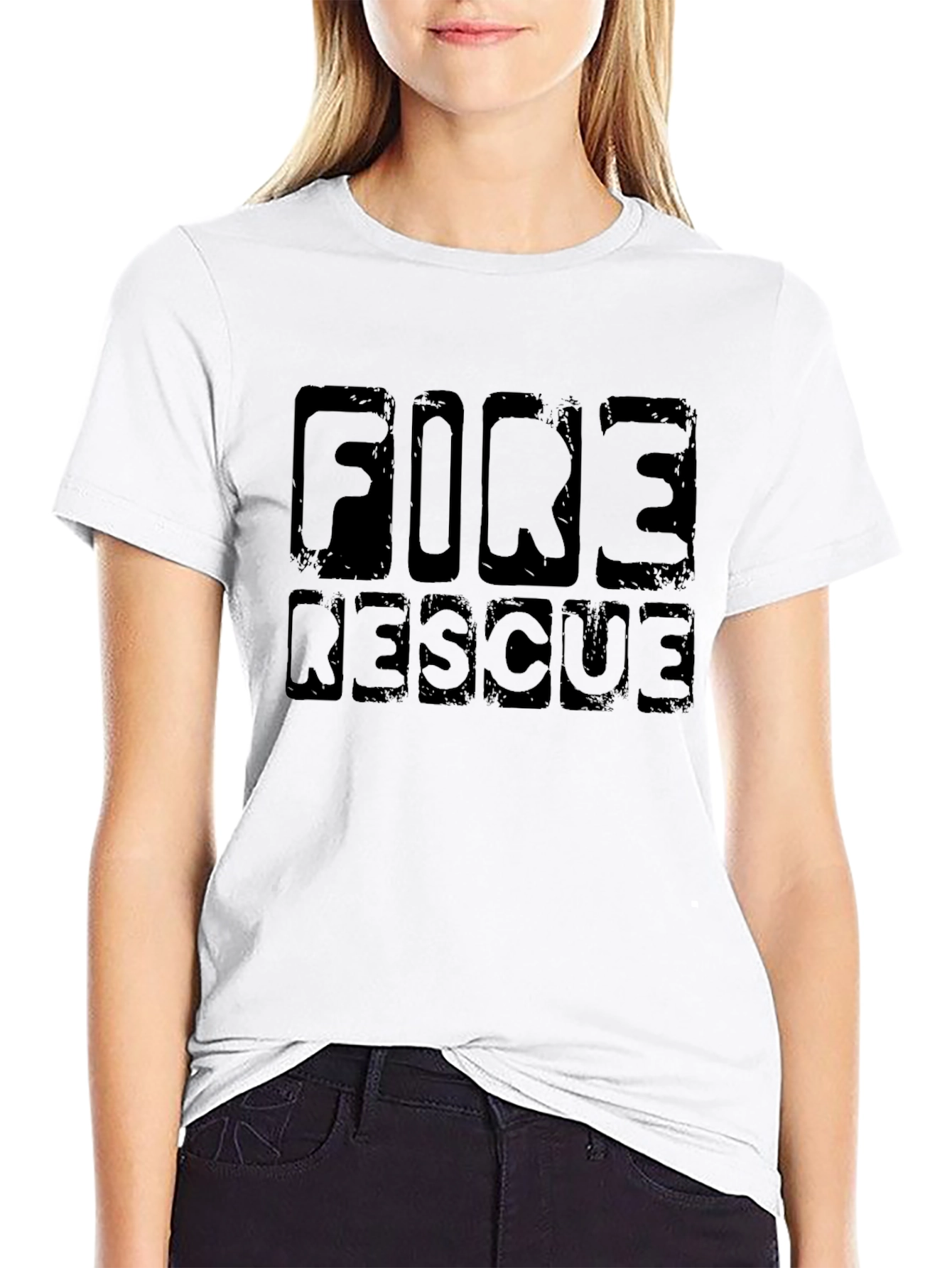 Fire Rescue T-Shirt - Black Graphic Tee