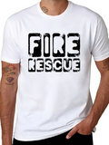 Fire Rescue T-Shirt - Black Graphic Tee