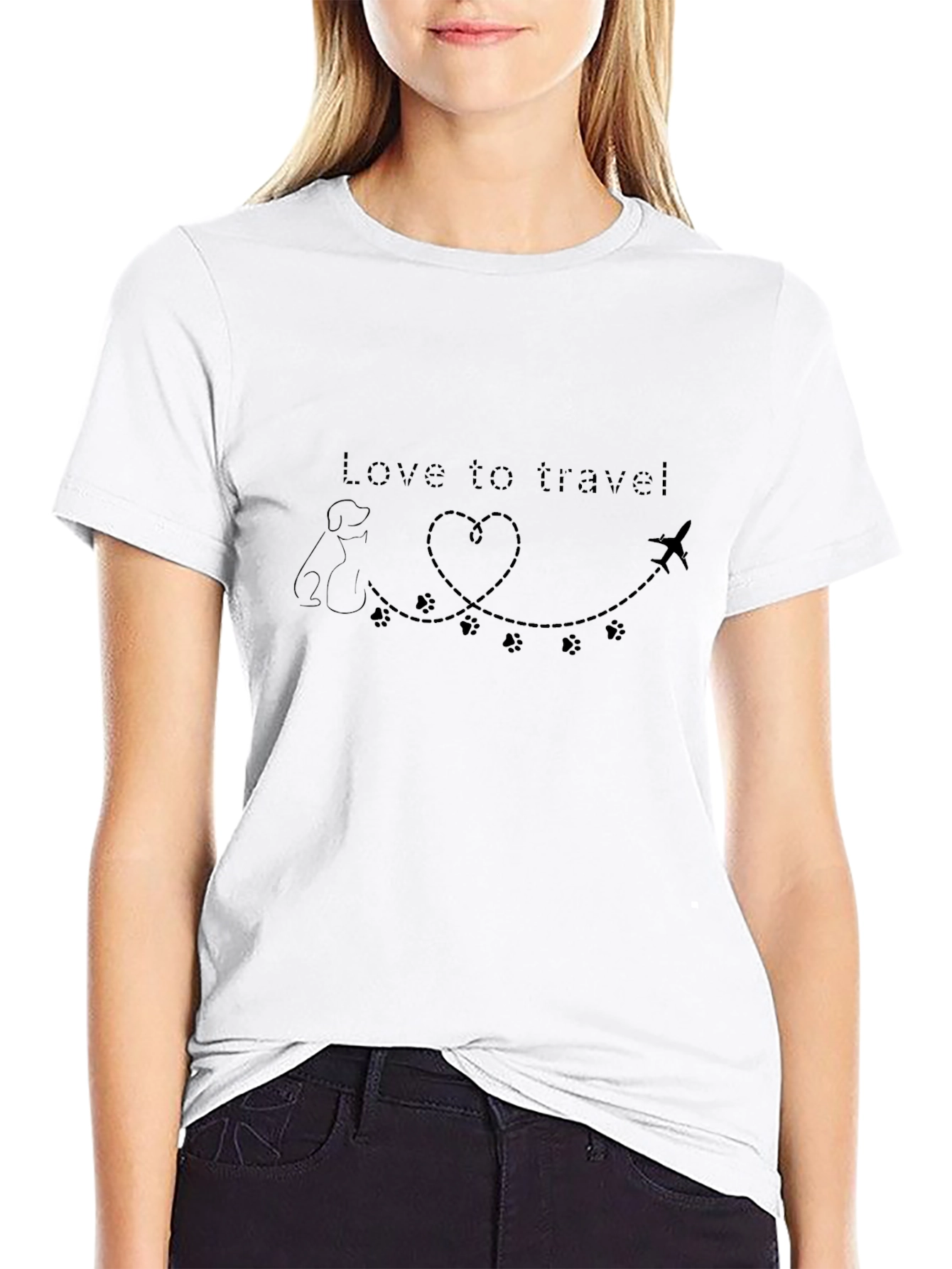 Love to Travel Dog Airplane T-Shirt