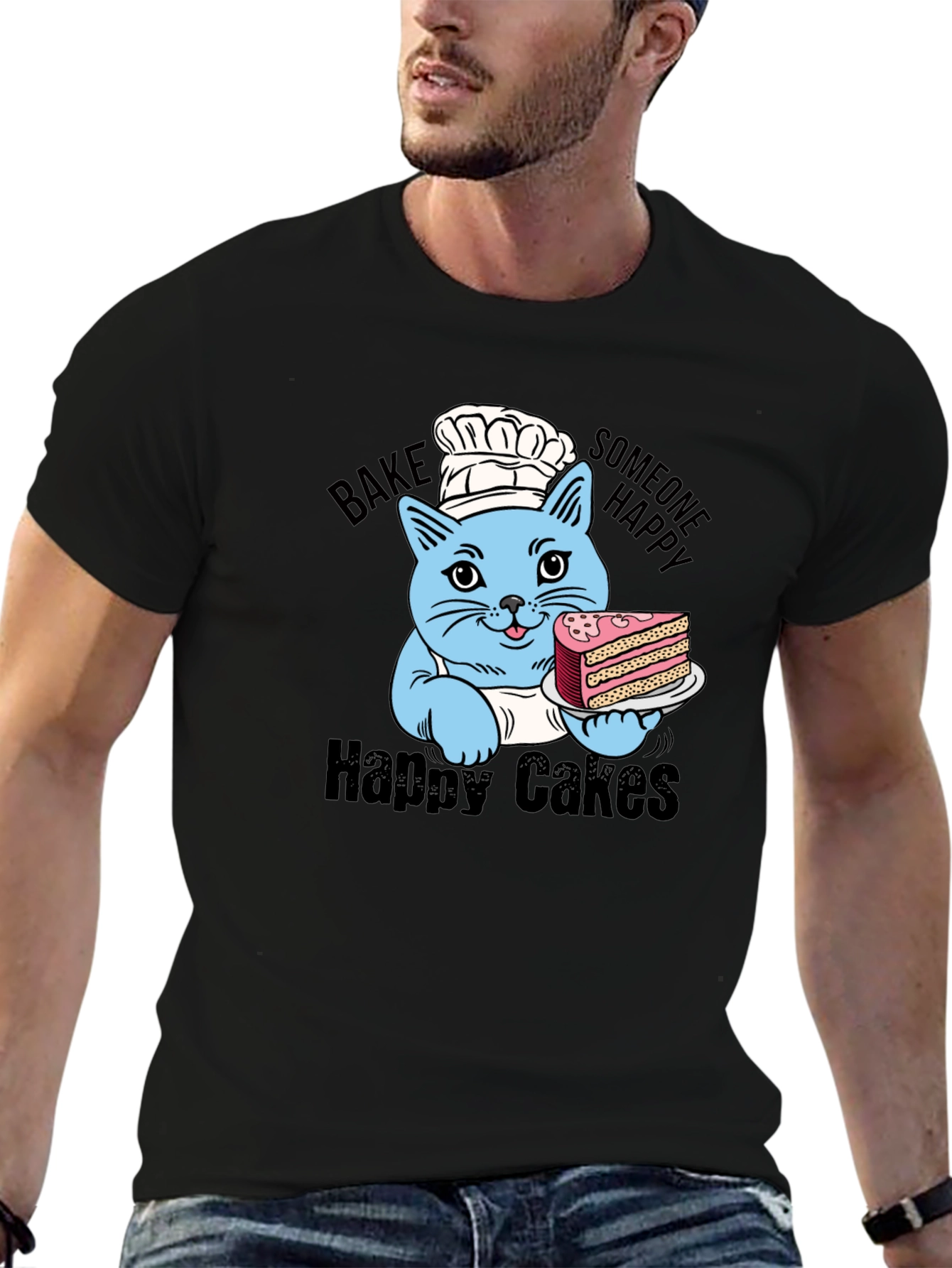 Happy Cakes T-Shirt: Cute Cat Baker