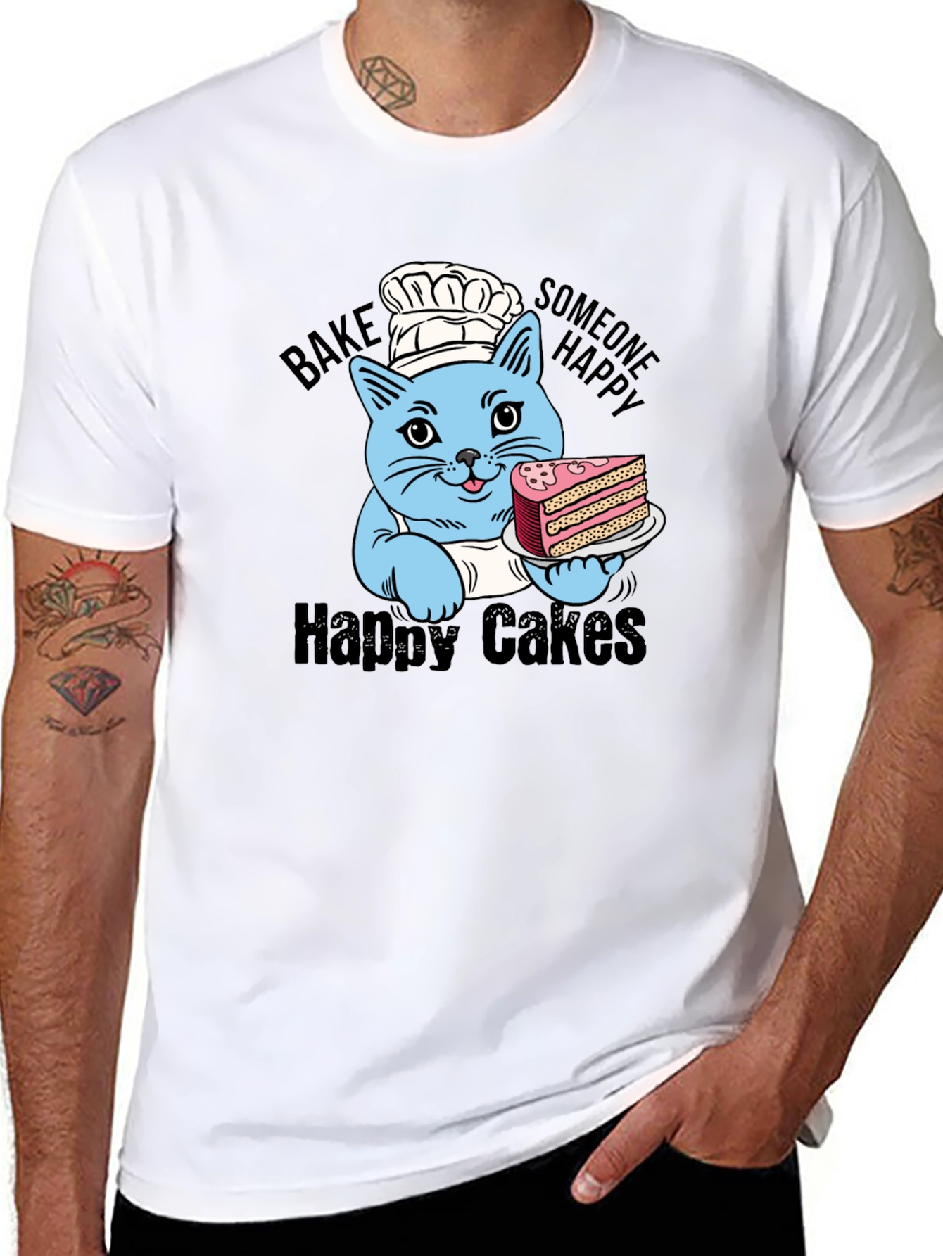 Happy Cakes T-Shirt: Cute Cat Baker