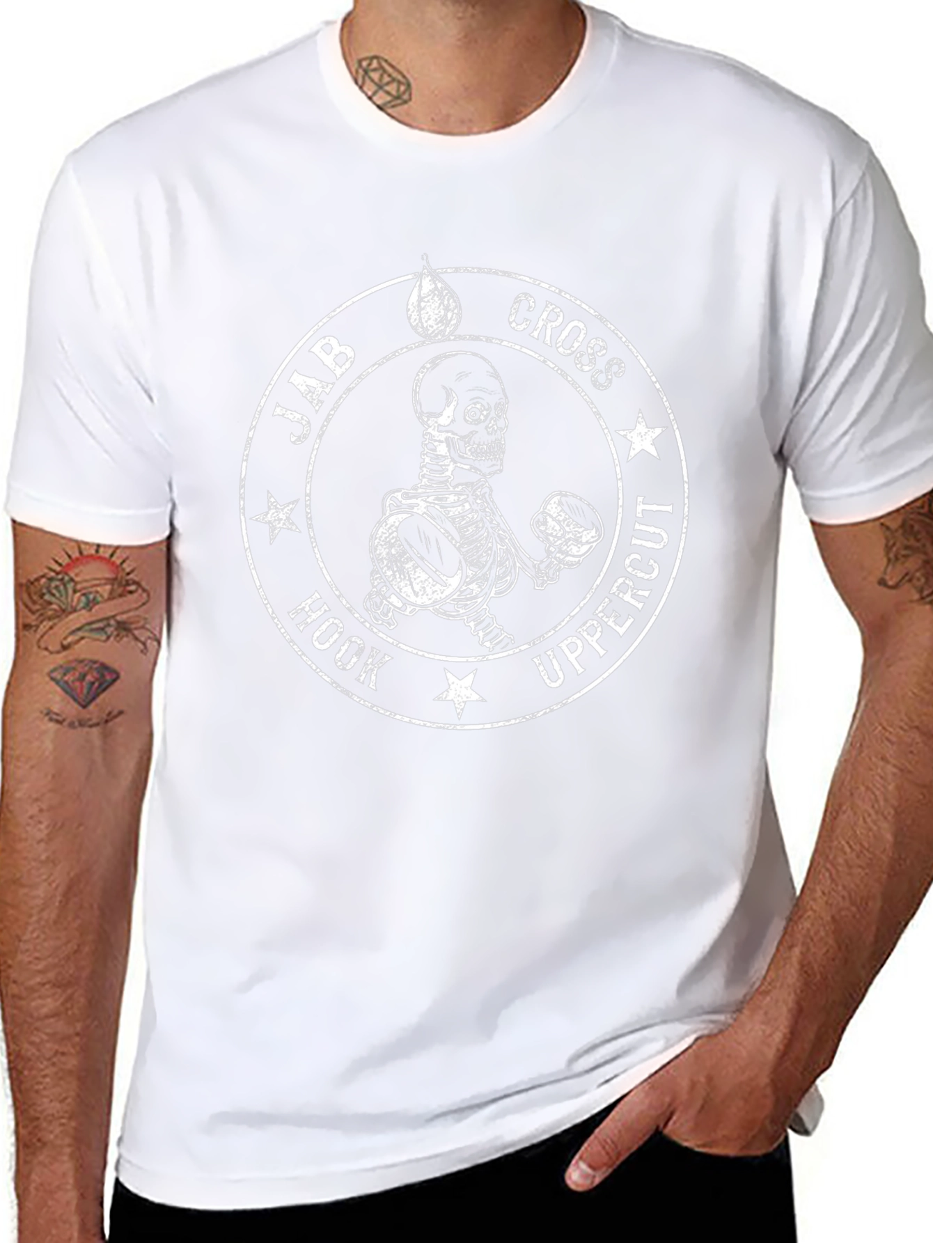 Boxing Skeleton Graphic Tee - Jab Cross Hook Uppercut!