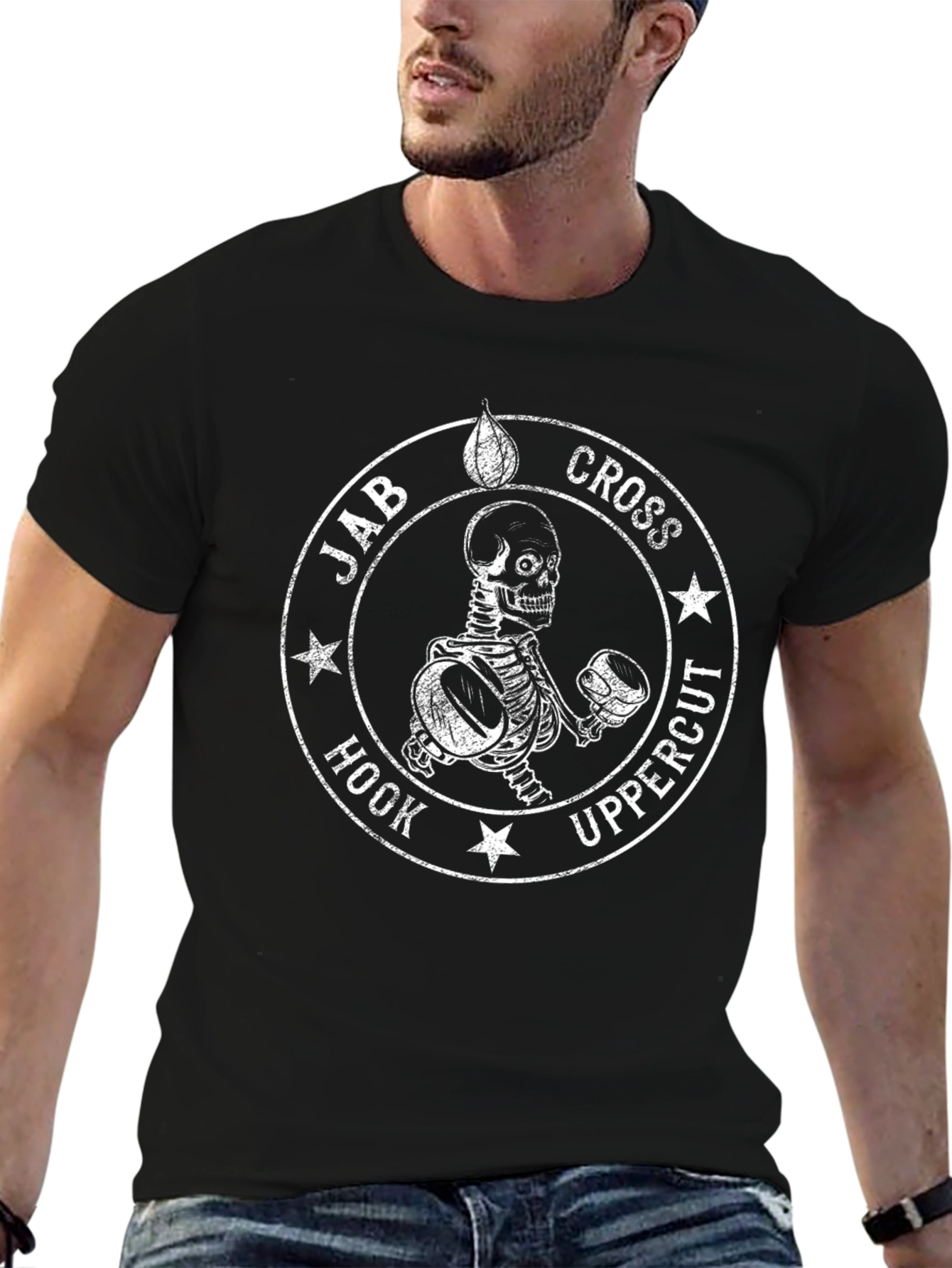 Boxing Skeleton Graphic Tee - Jab Cross Hook Uppercut!