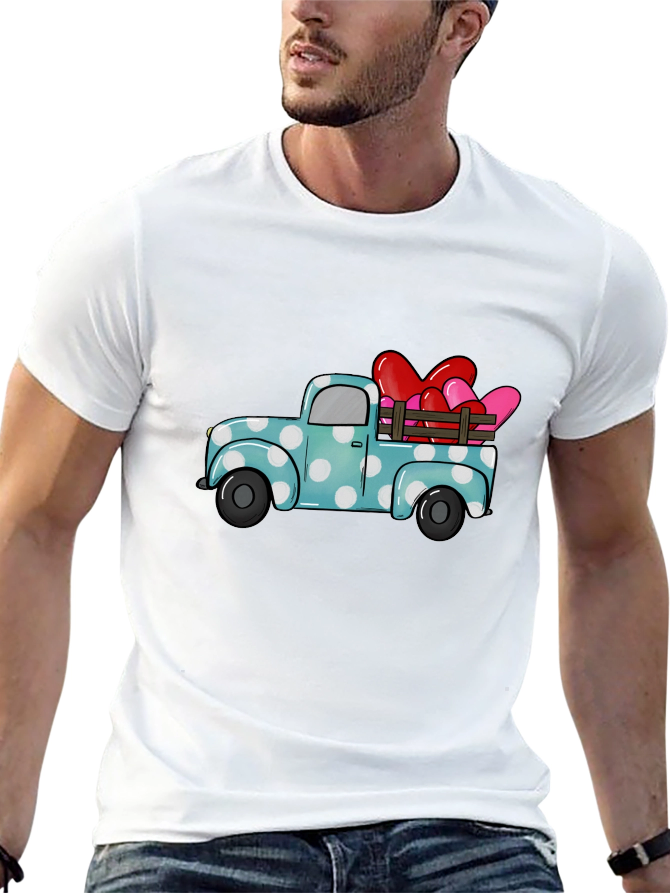 Heart Truck Graphic Tee - Valentines Day T-Shirt