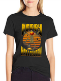 Happy Halloween Pumpkin Skeleton T-Shirt