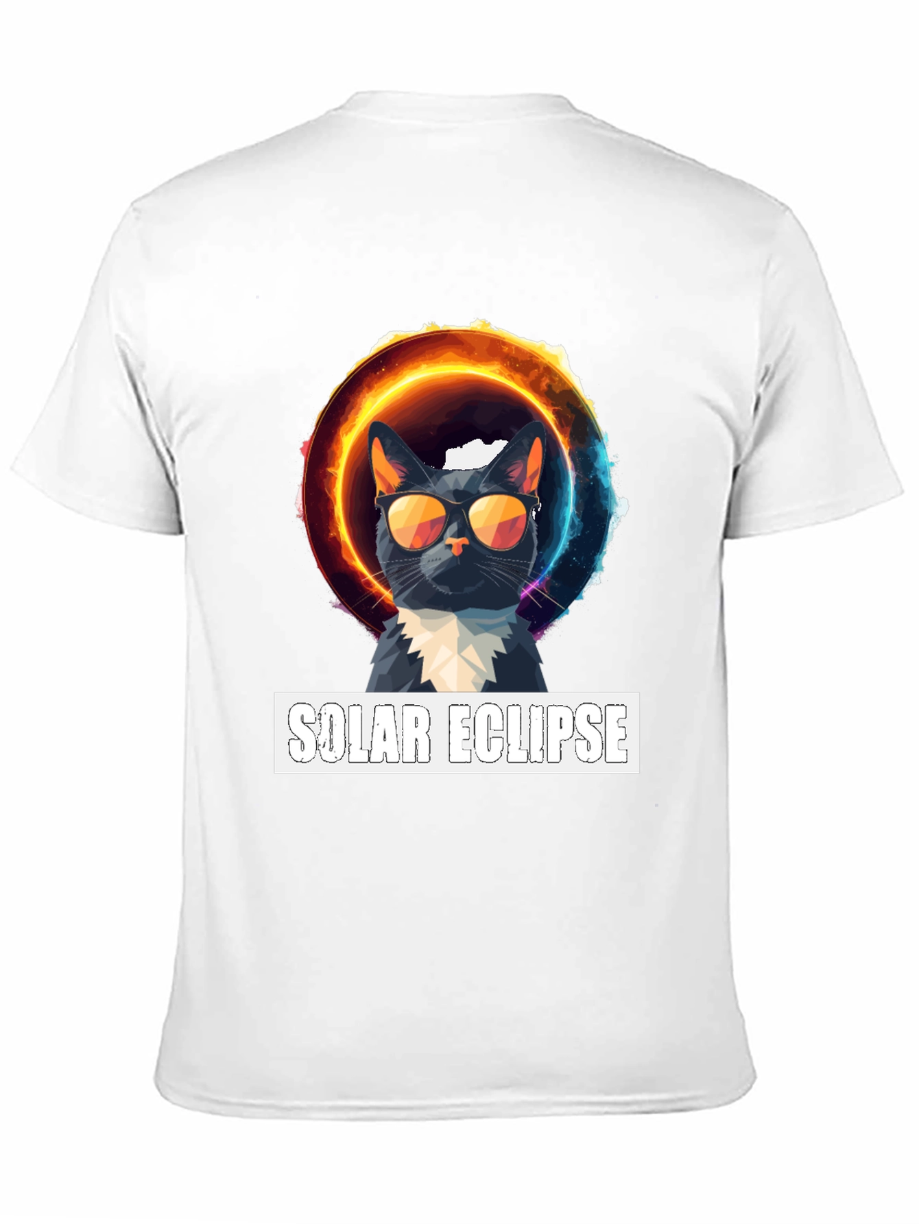 Solar Eclipse Cat Graphic T-Shirt