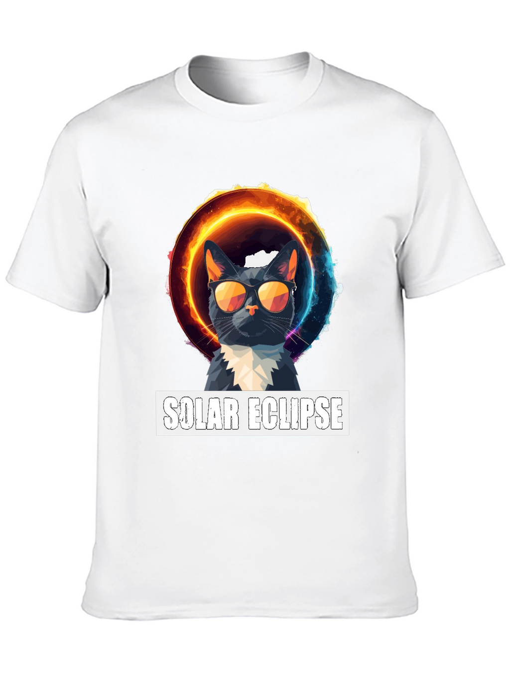 Solar Eclipse Cat Graphic T-Shirt