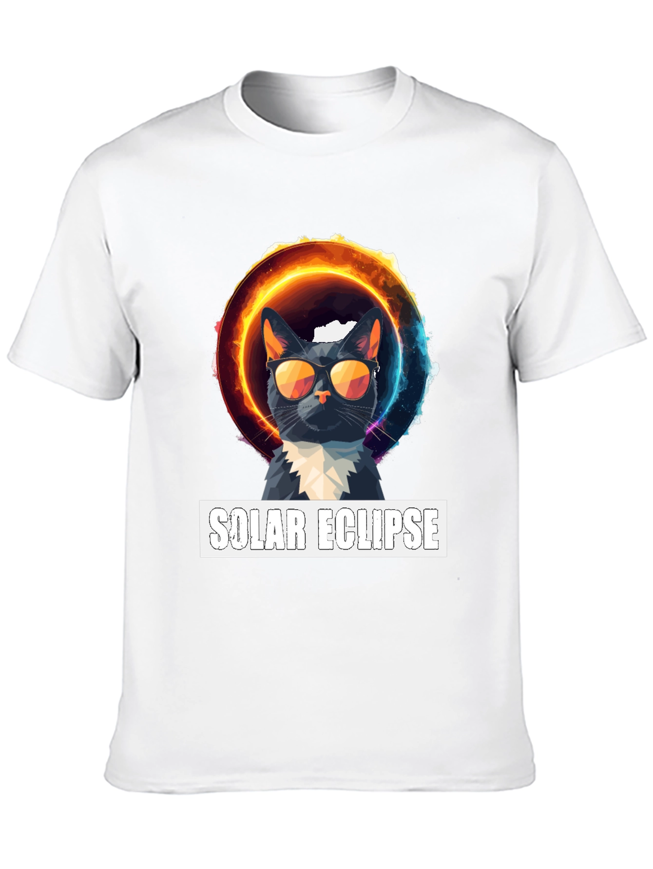 Solar Eclipse Cat Graphic T-Shirt