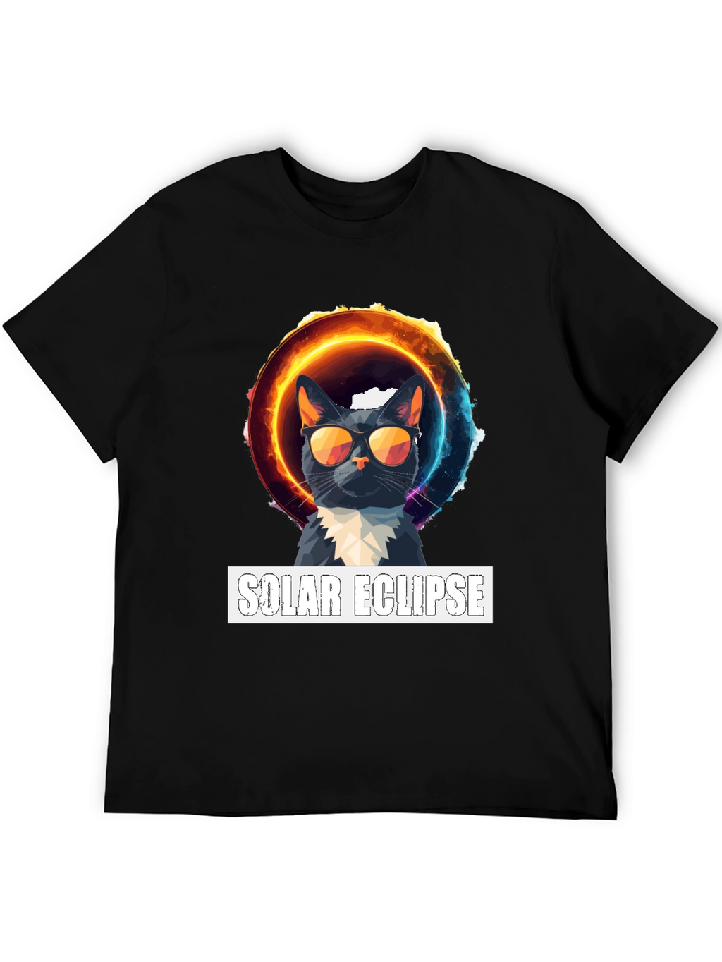Solar Eclipse Cat Graphic T-Shirt