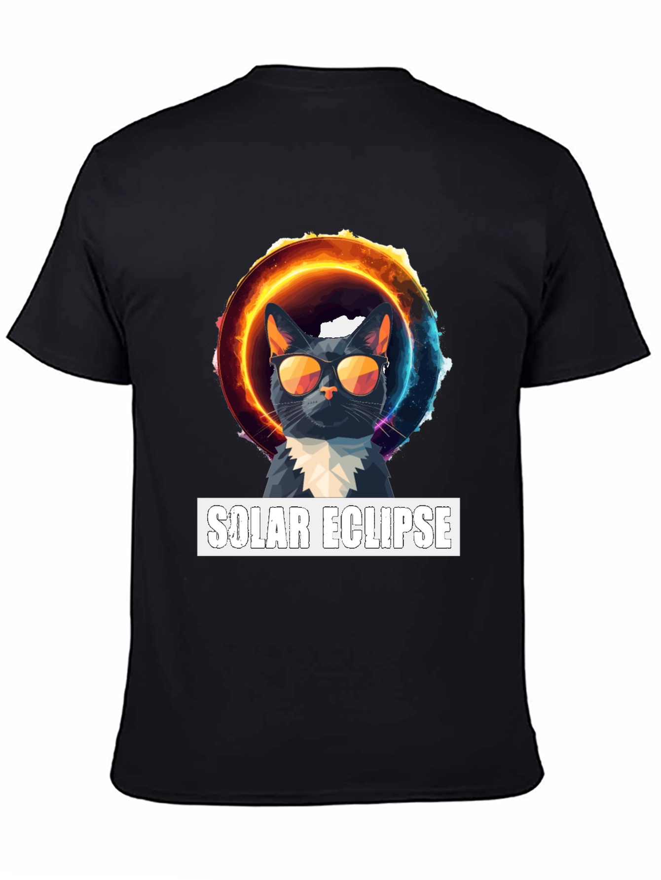 Solar Eclipse Cat Graphic T-Shirt