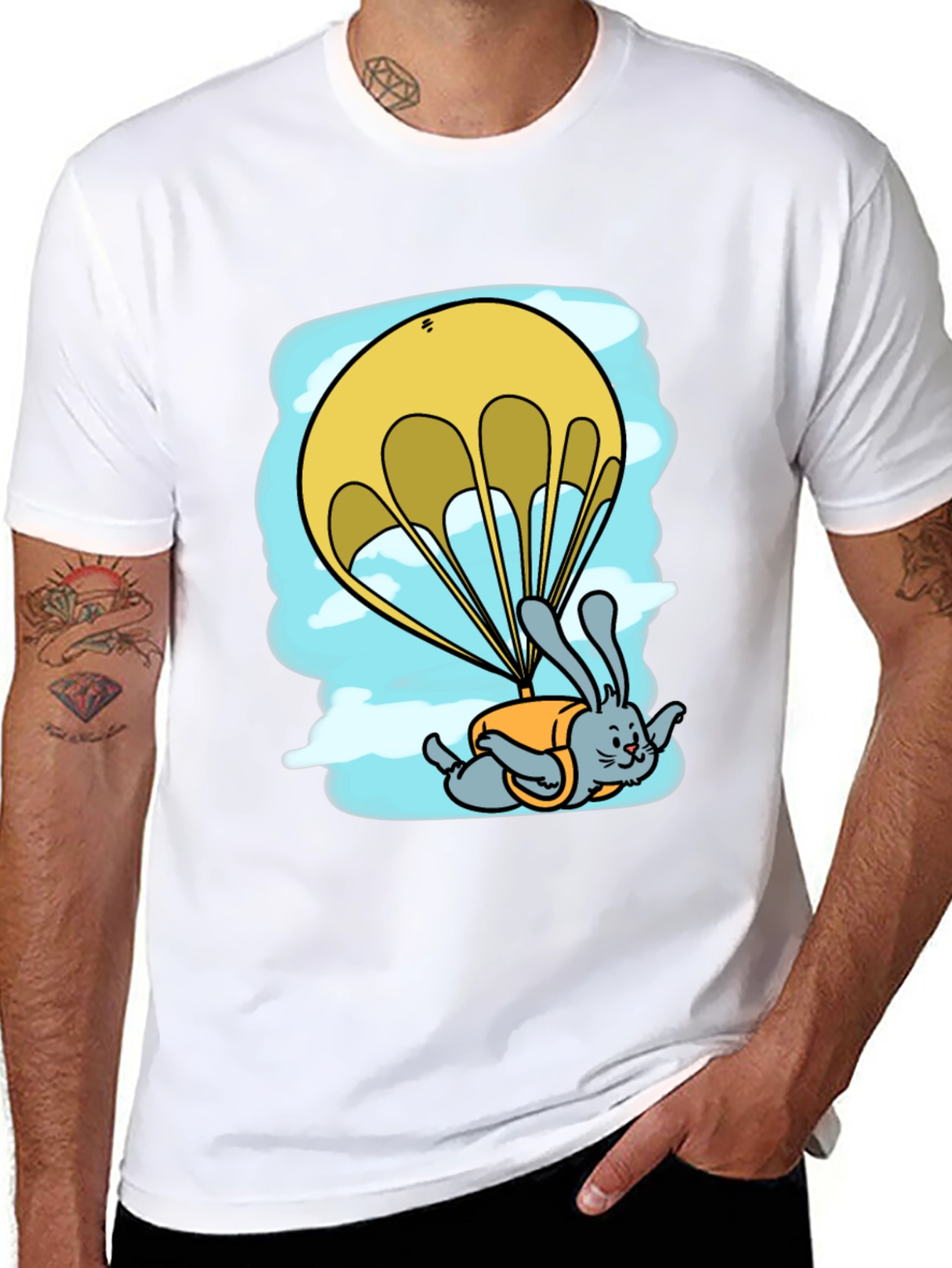 Funny Skydiving Bunny T-Shirt