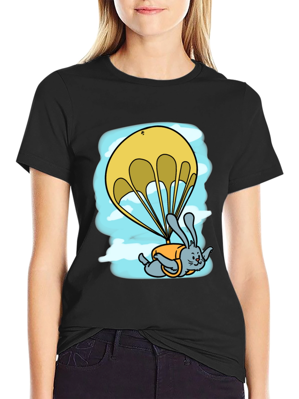 Funny Skydiving Bunny T-Shirt