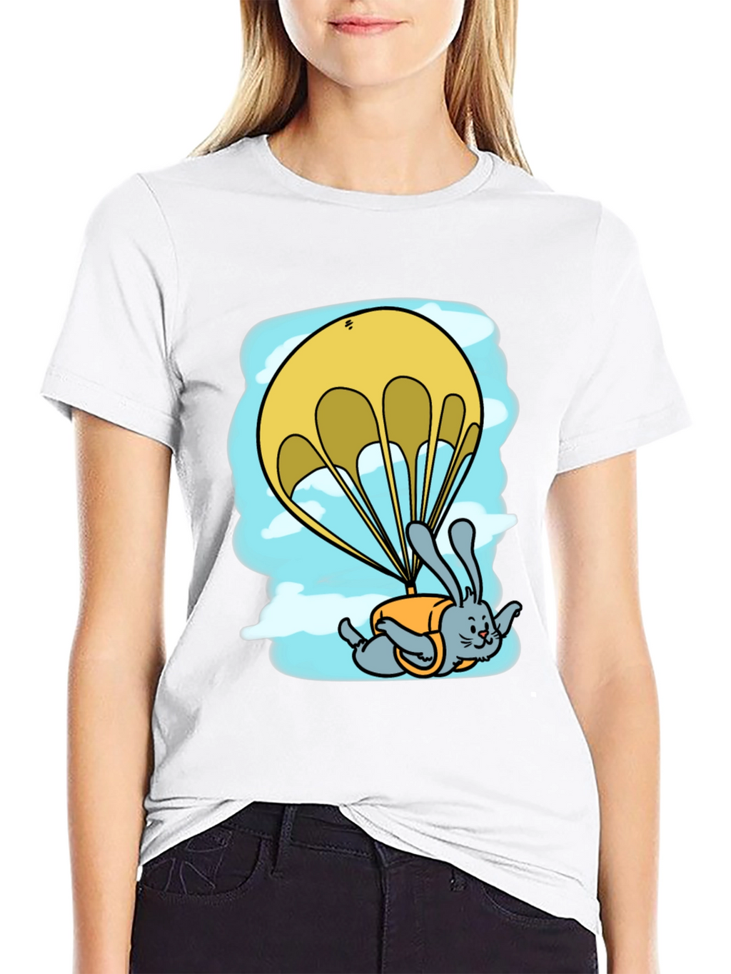 Funny Skydiving Bunny T-Shirt