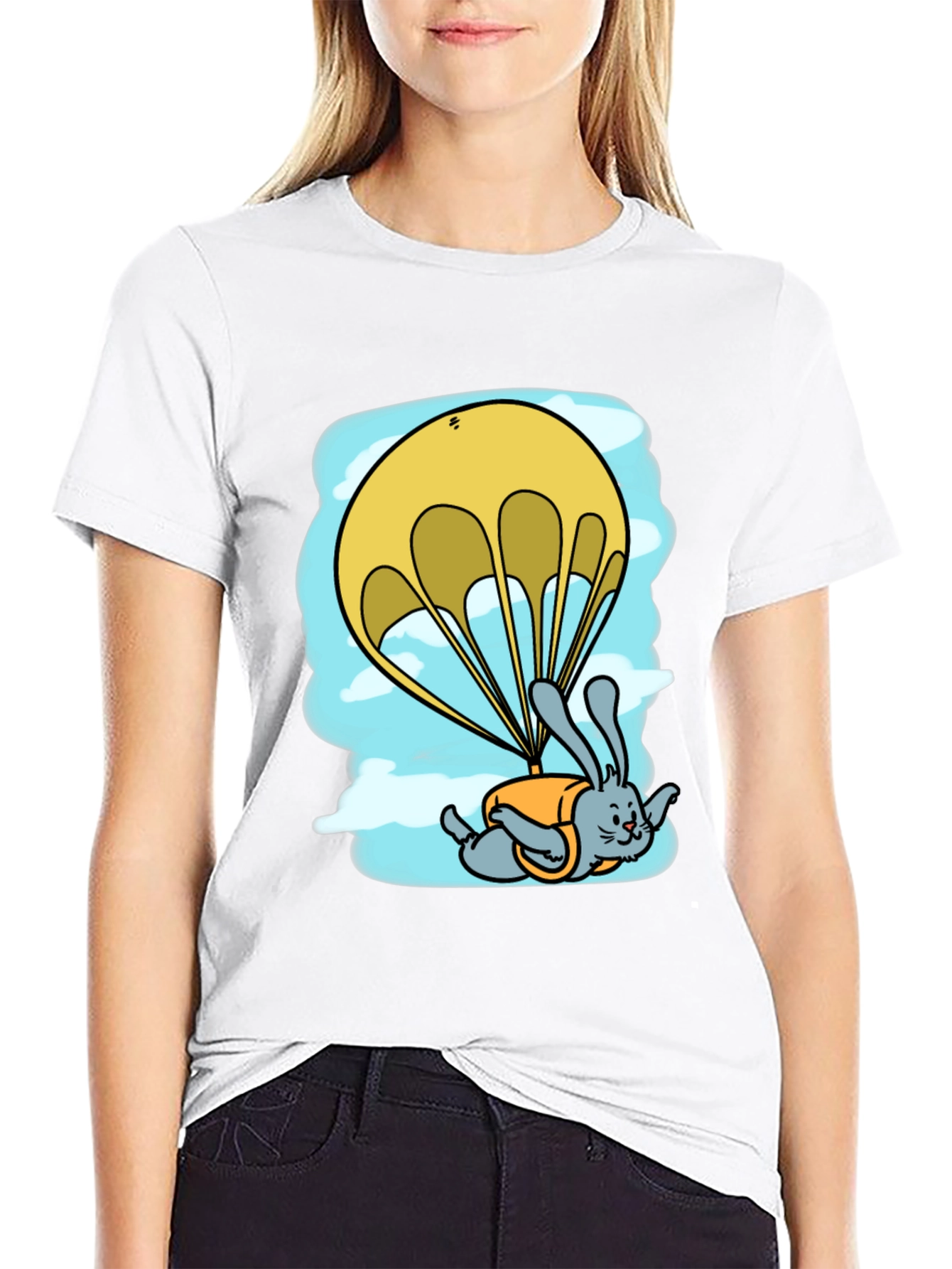 Funny Skydiving Bunny T-Shirt