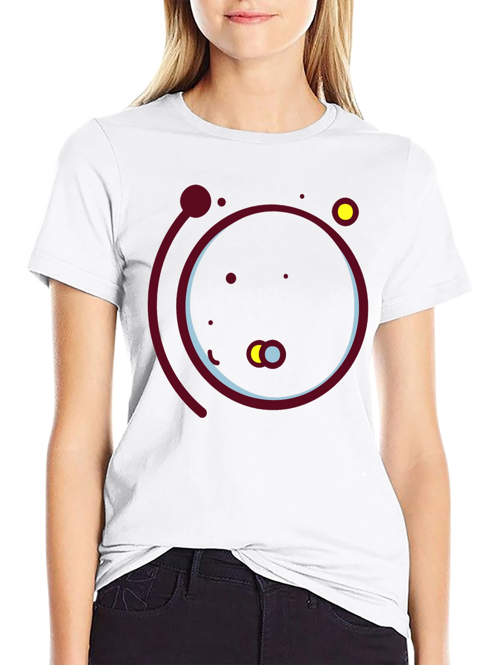 Abstract Solar System Graphic Tee - Black