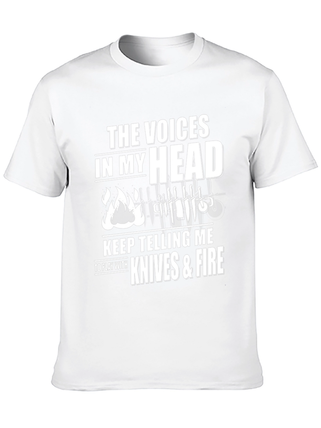 Voices in My Head Knives & Fire Black T-Shirt