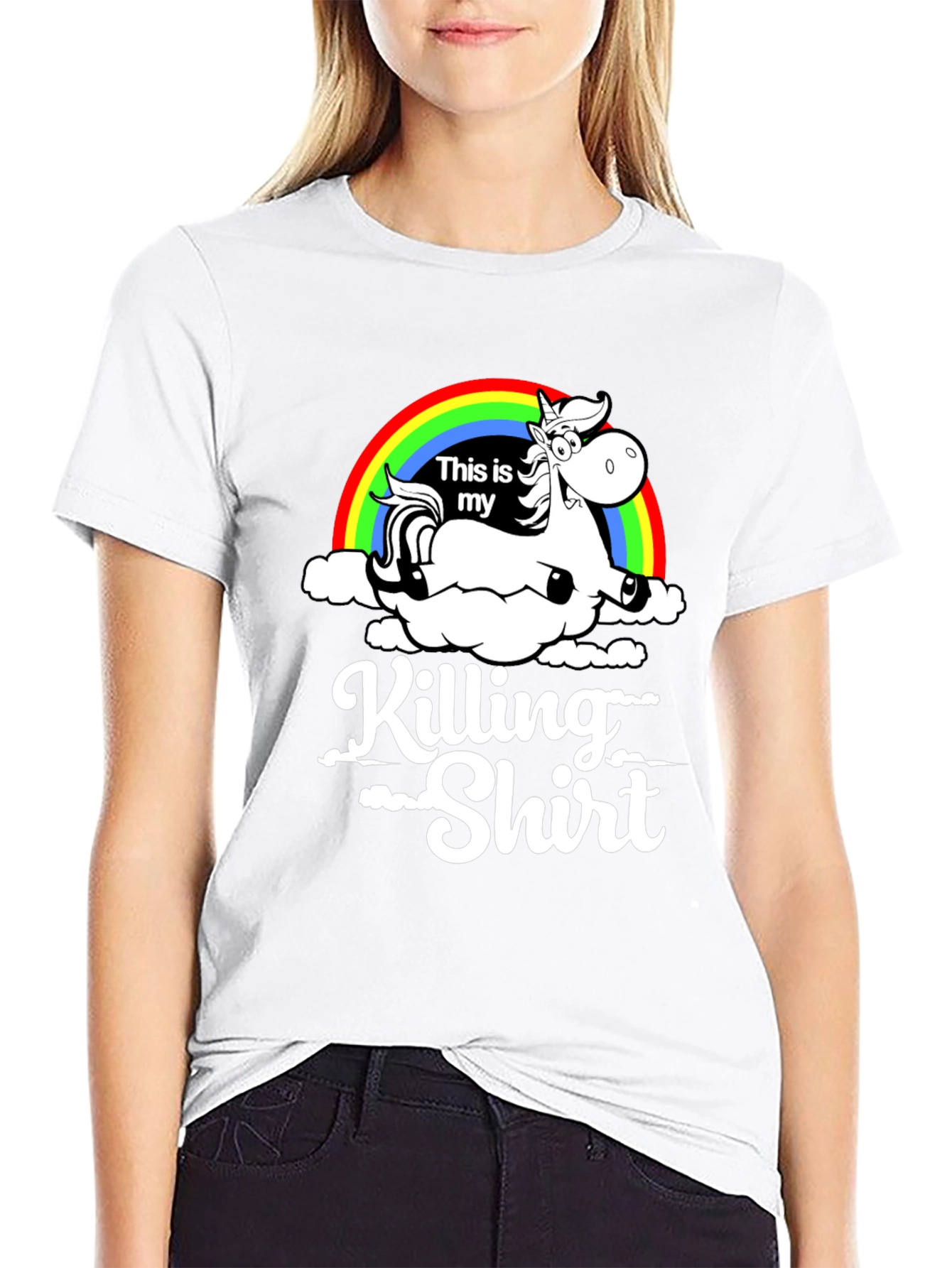 Unicorn Rainbow Killing Shirt Graphic Tee