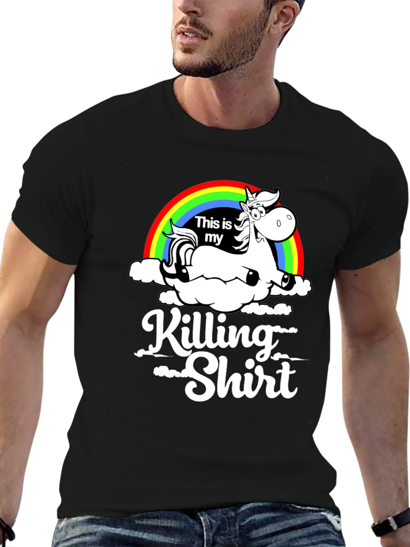Unicorn Rainbow Killing Shirt Graphic Tee
