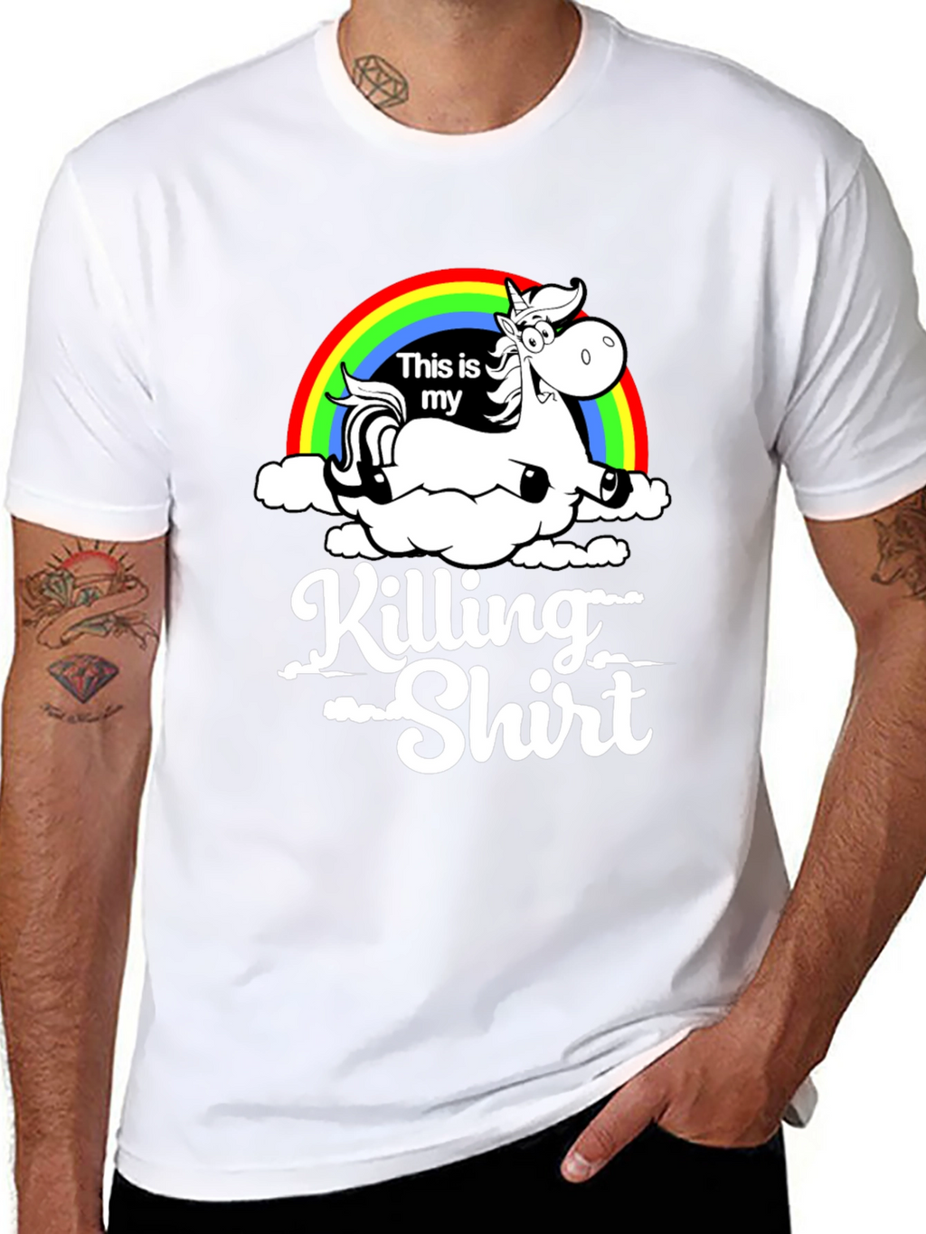 Unicorn Rainbow Killing Shirt Graphic Tee