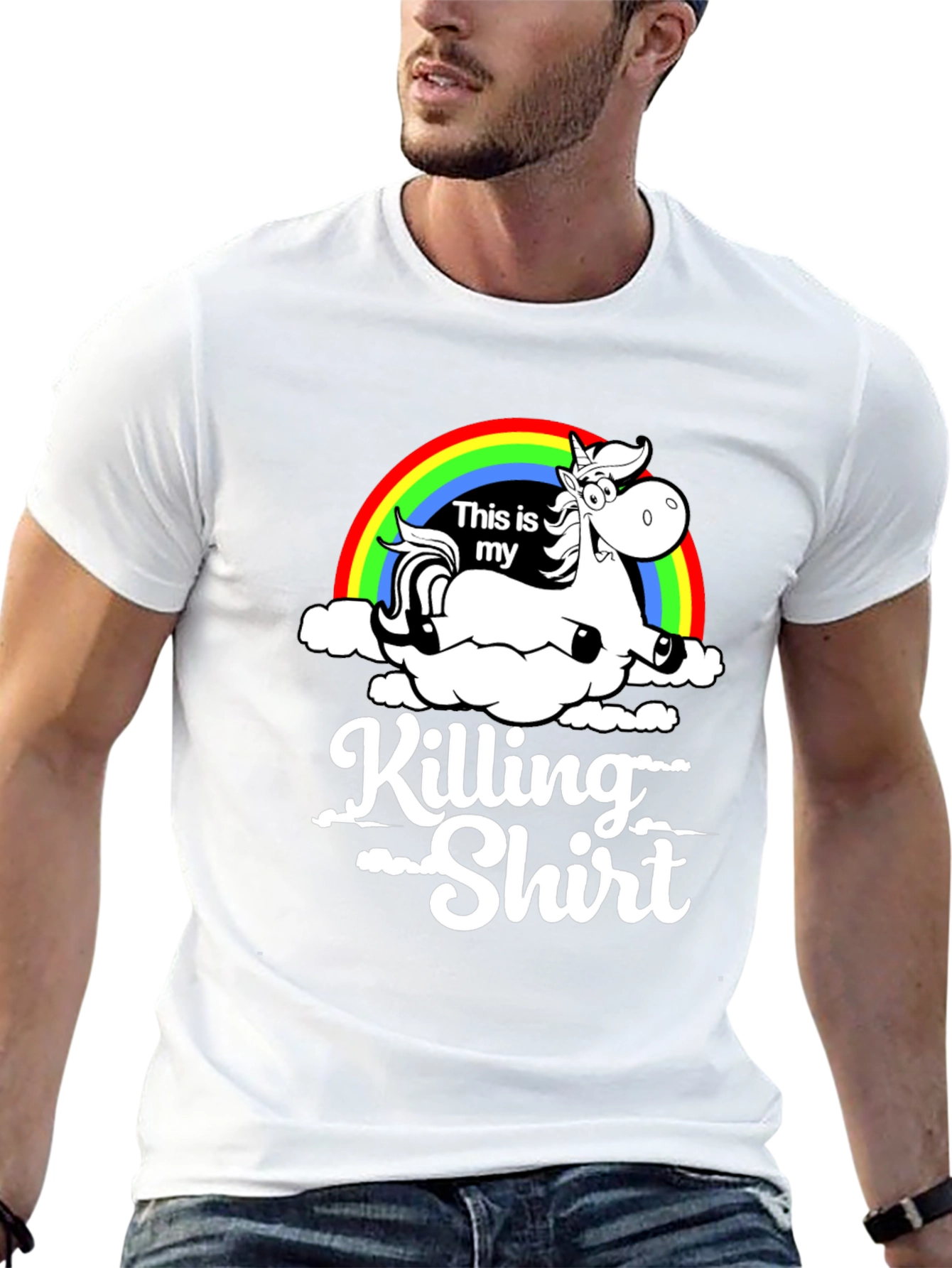 Unicorn Rainbow Killing Shirt Graphic Tee