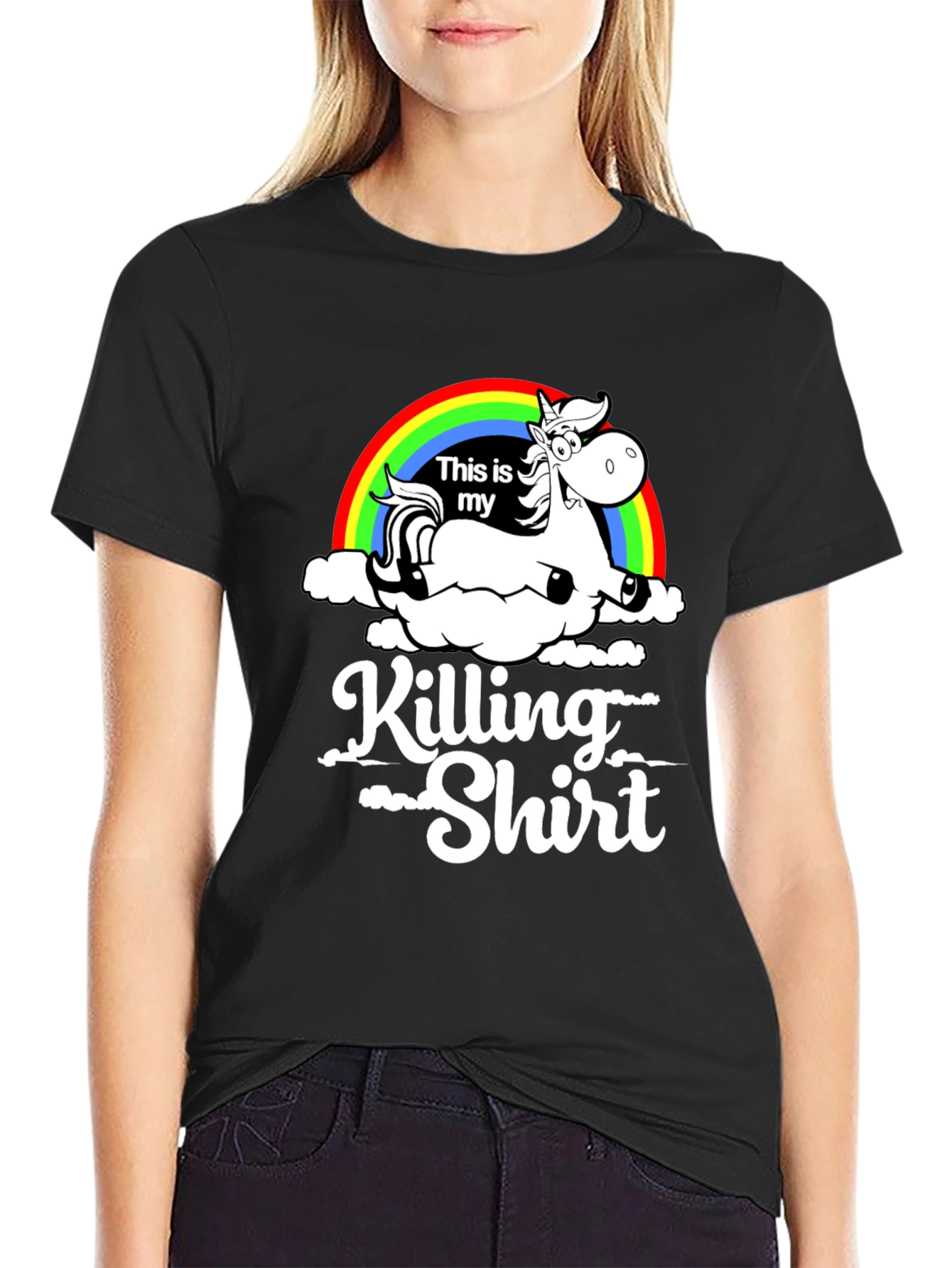 Unicorn Rainbow Killing Shirt Graphic Tee