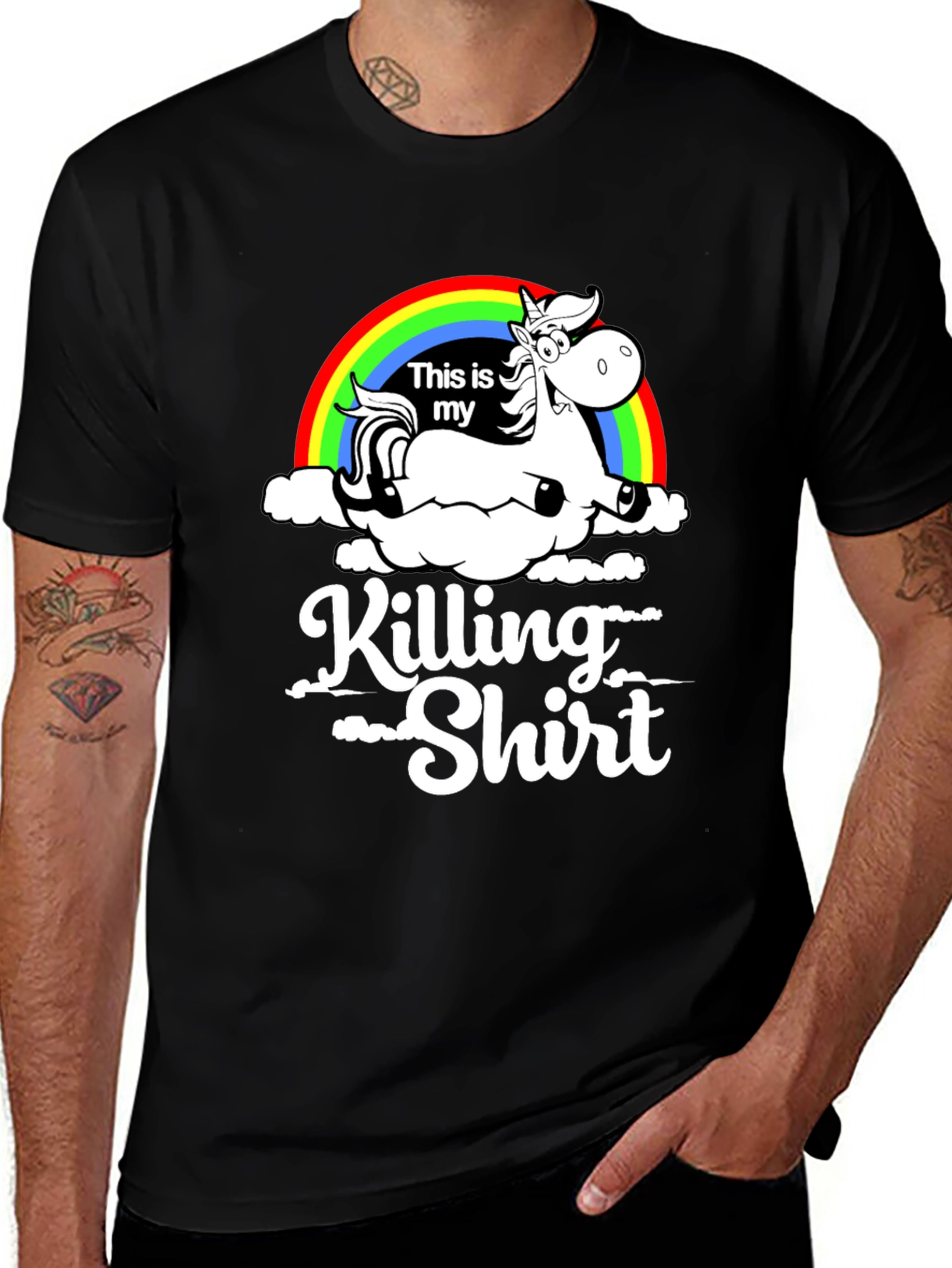 Unicorn Rainbow Killing Shirt Graphic Tee